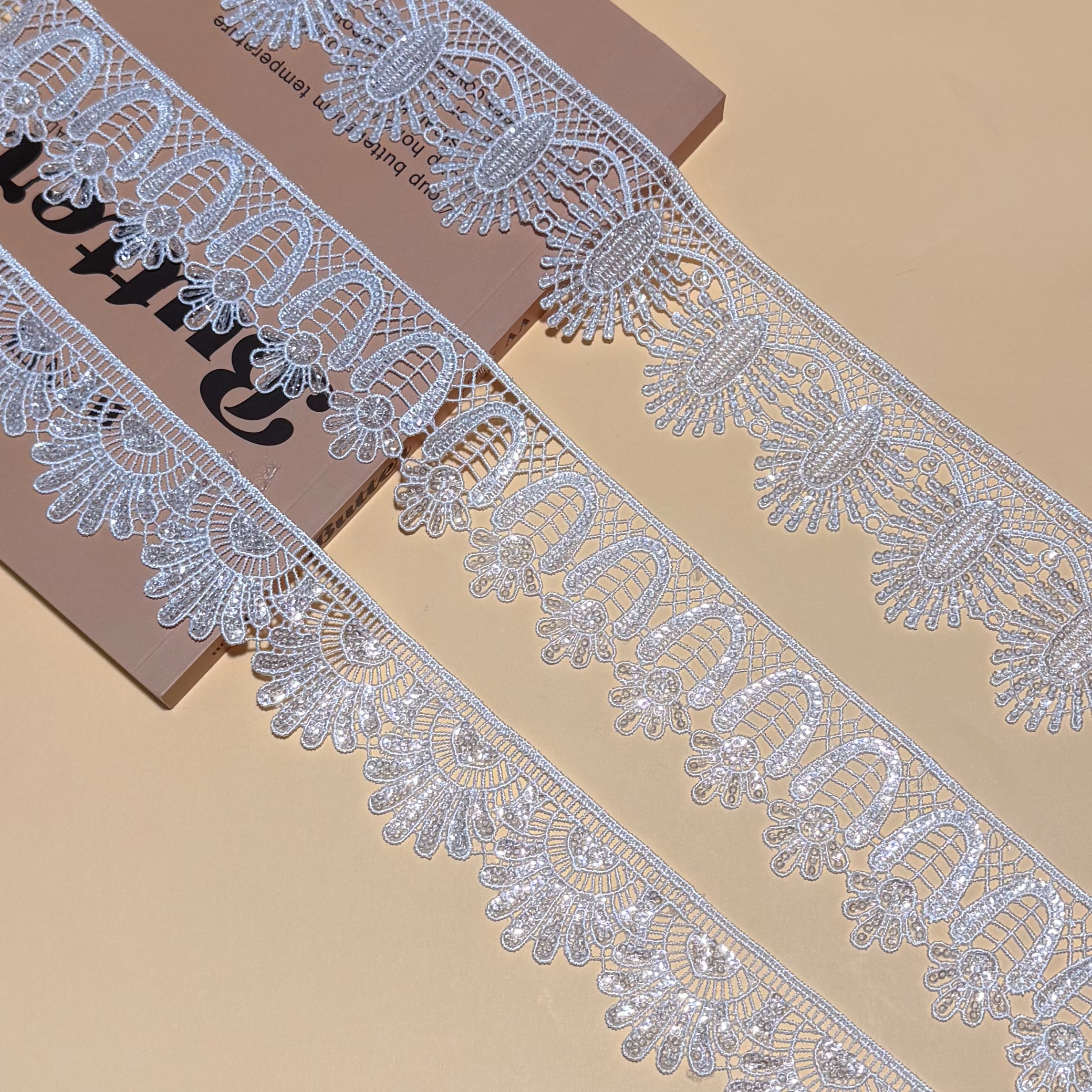 Polyester Crystal Sequin Lace / 涤纶水晶亮片花边