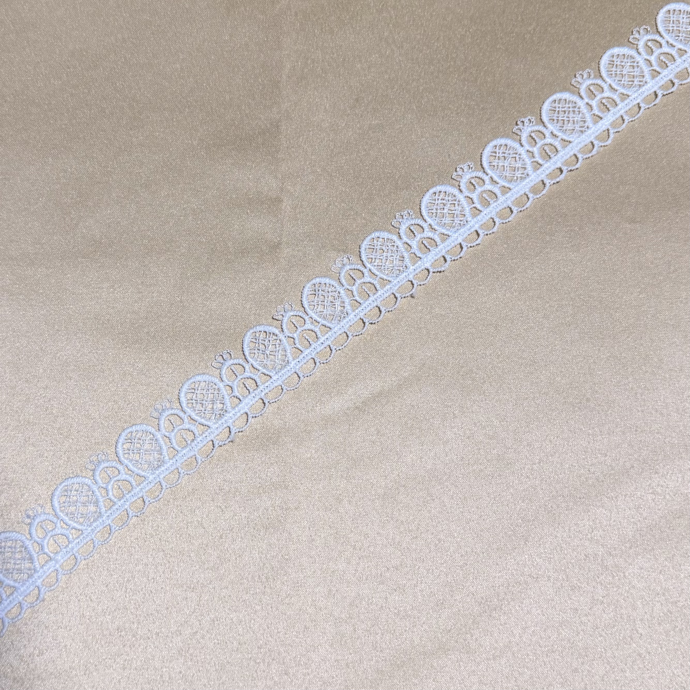 Ivory Grid Bloom Lace trim