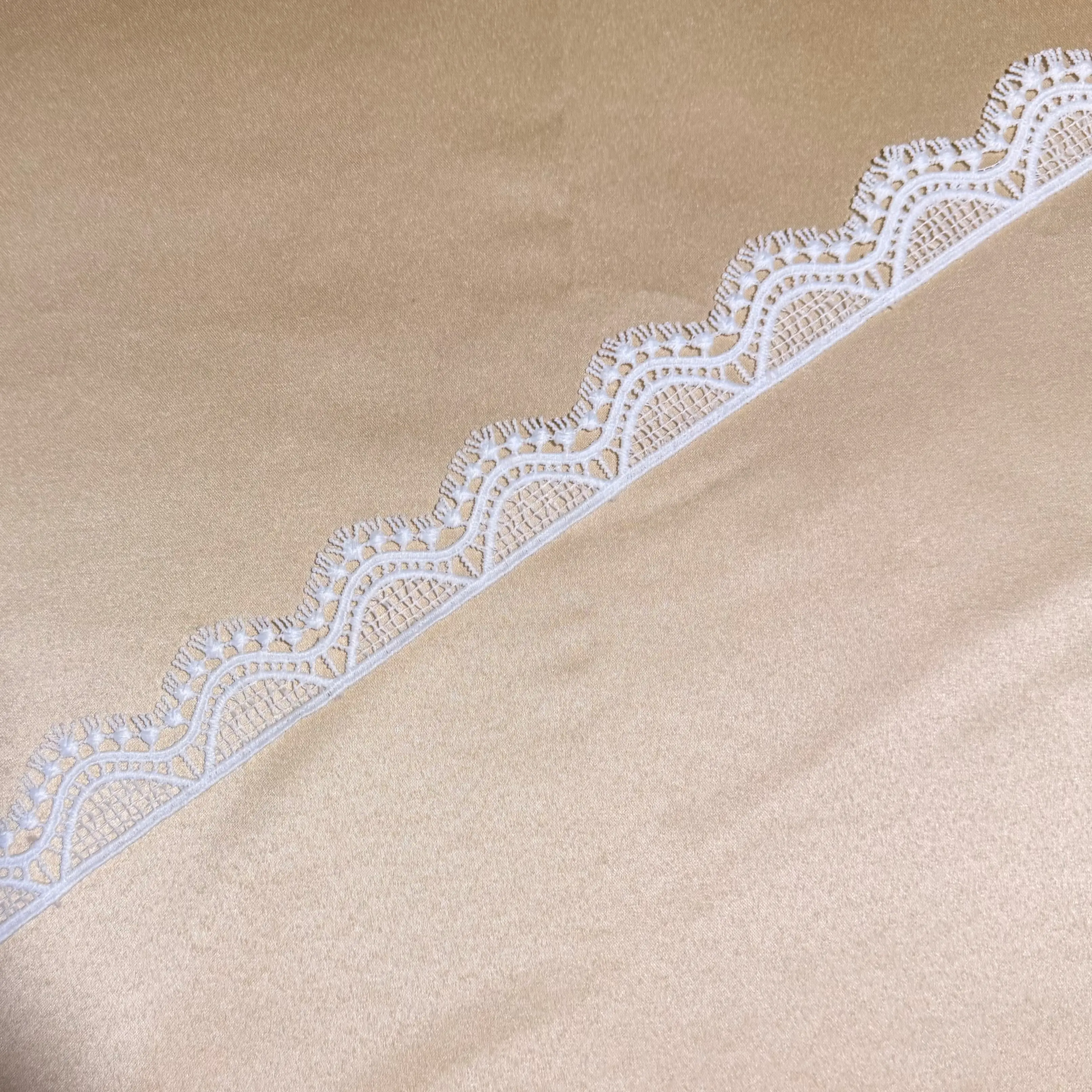 White Floral Vernis Scalloped Lace