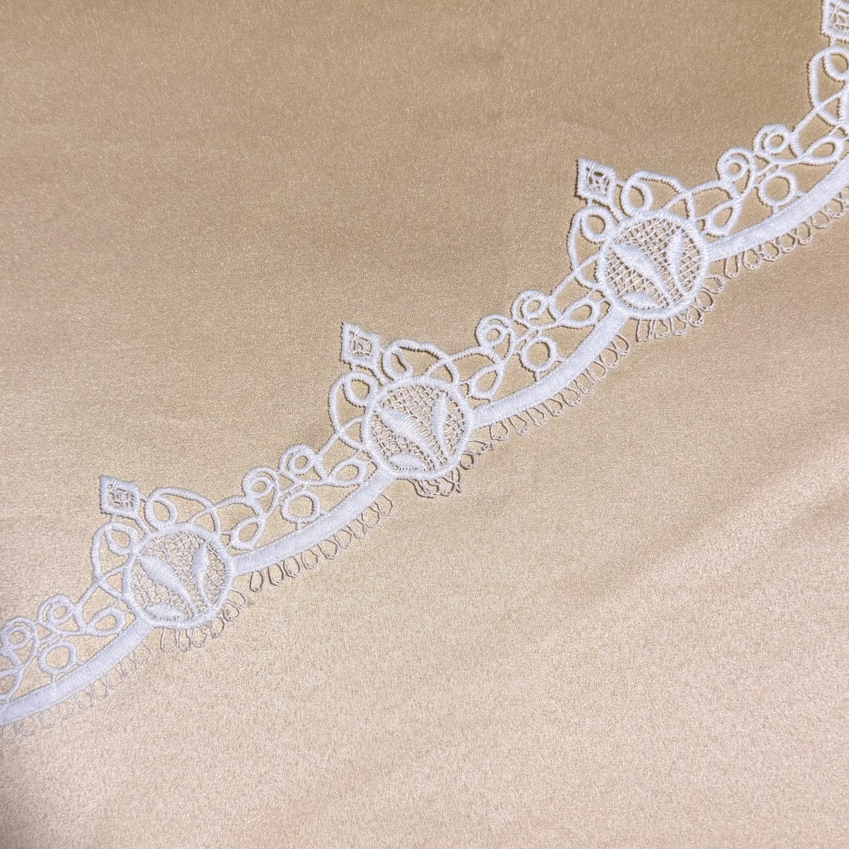 White Flower Crown Lace Trim