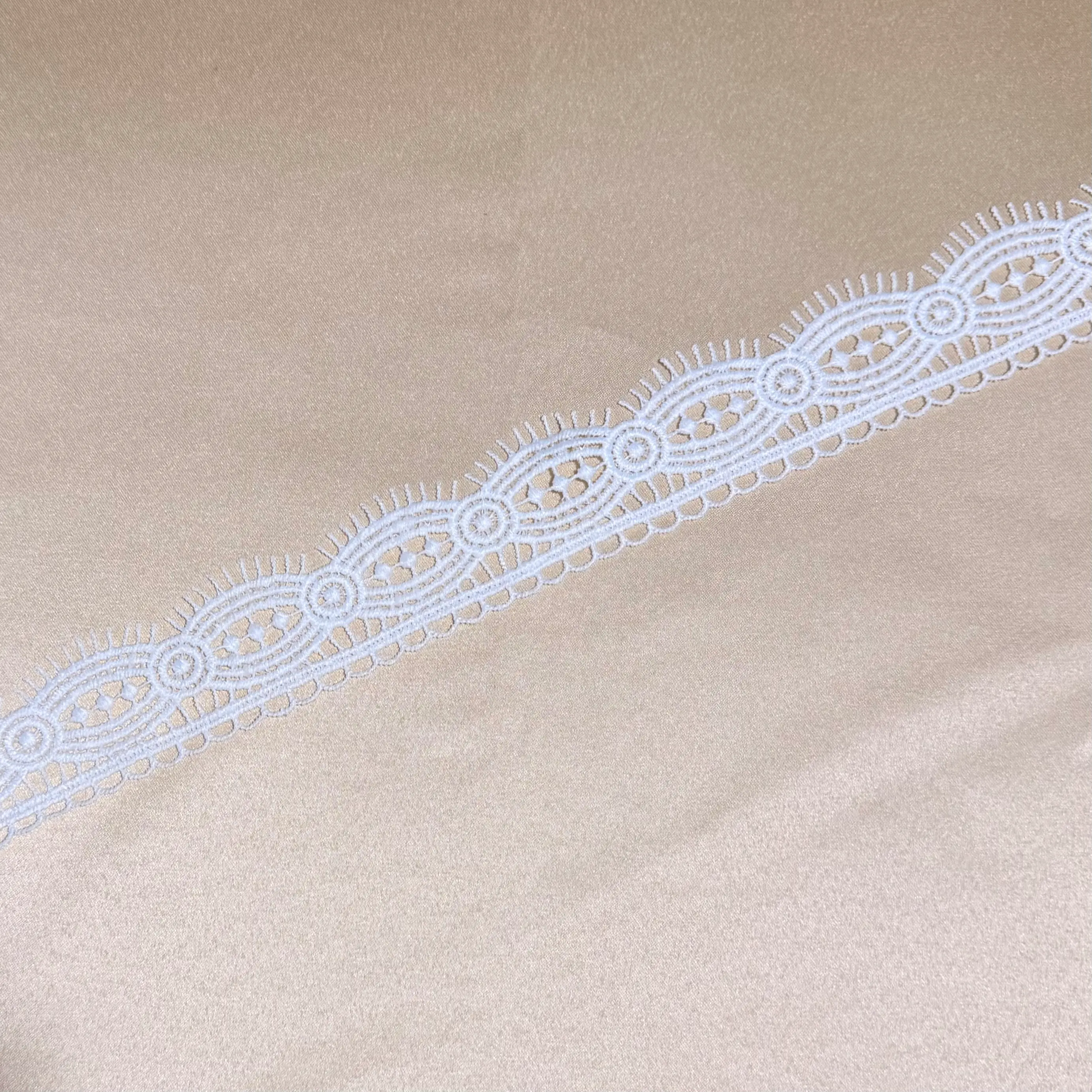 White Eyelet Scalloped Milky Lace Trim