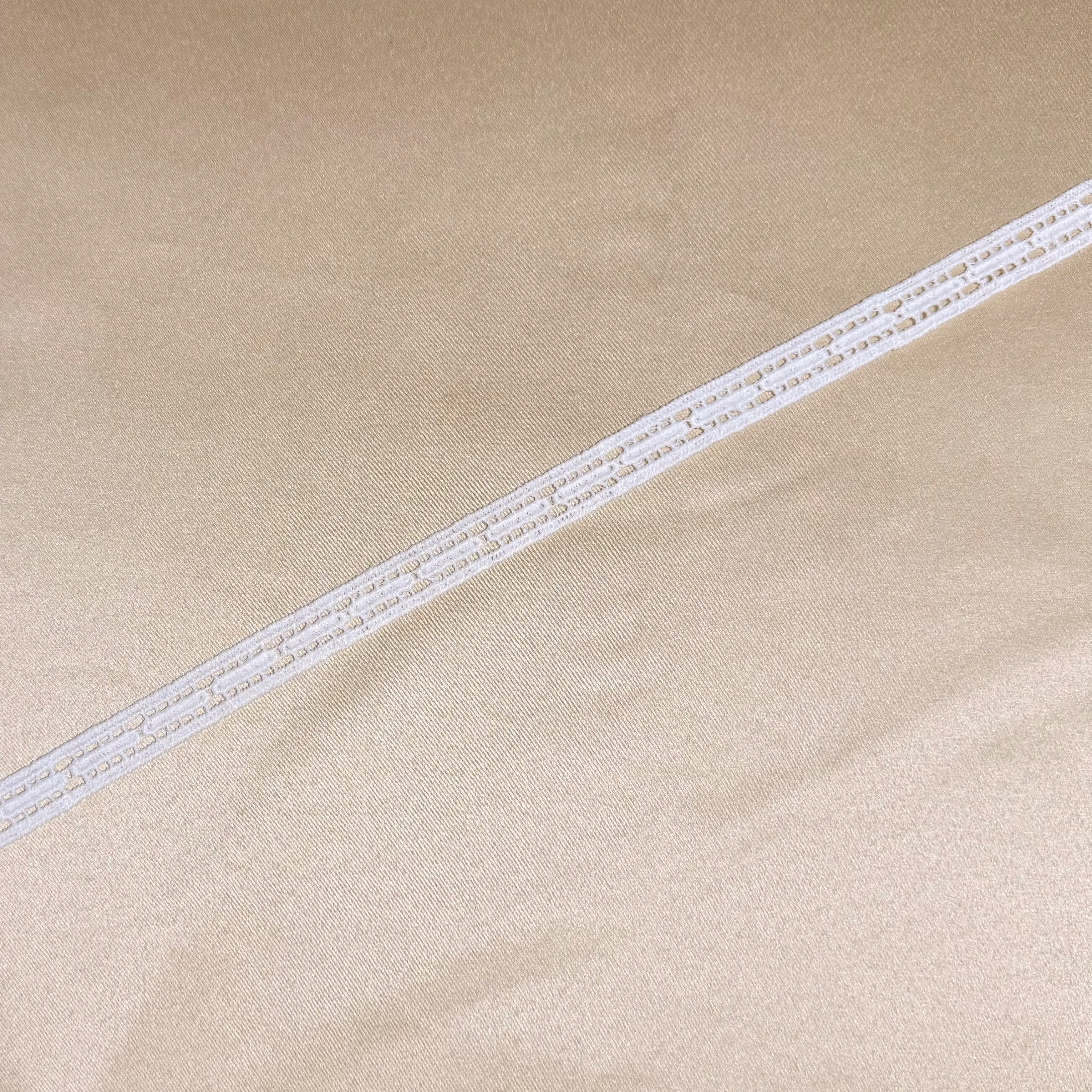 White Milky Double locking border Lace Trim