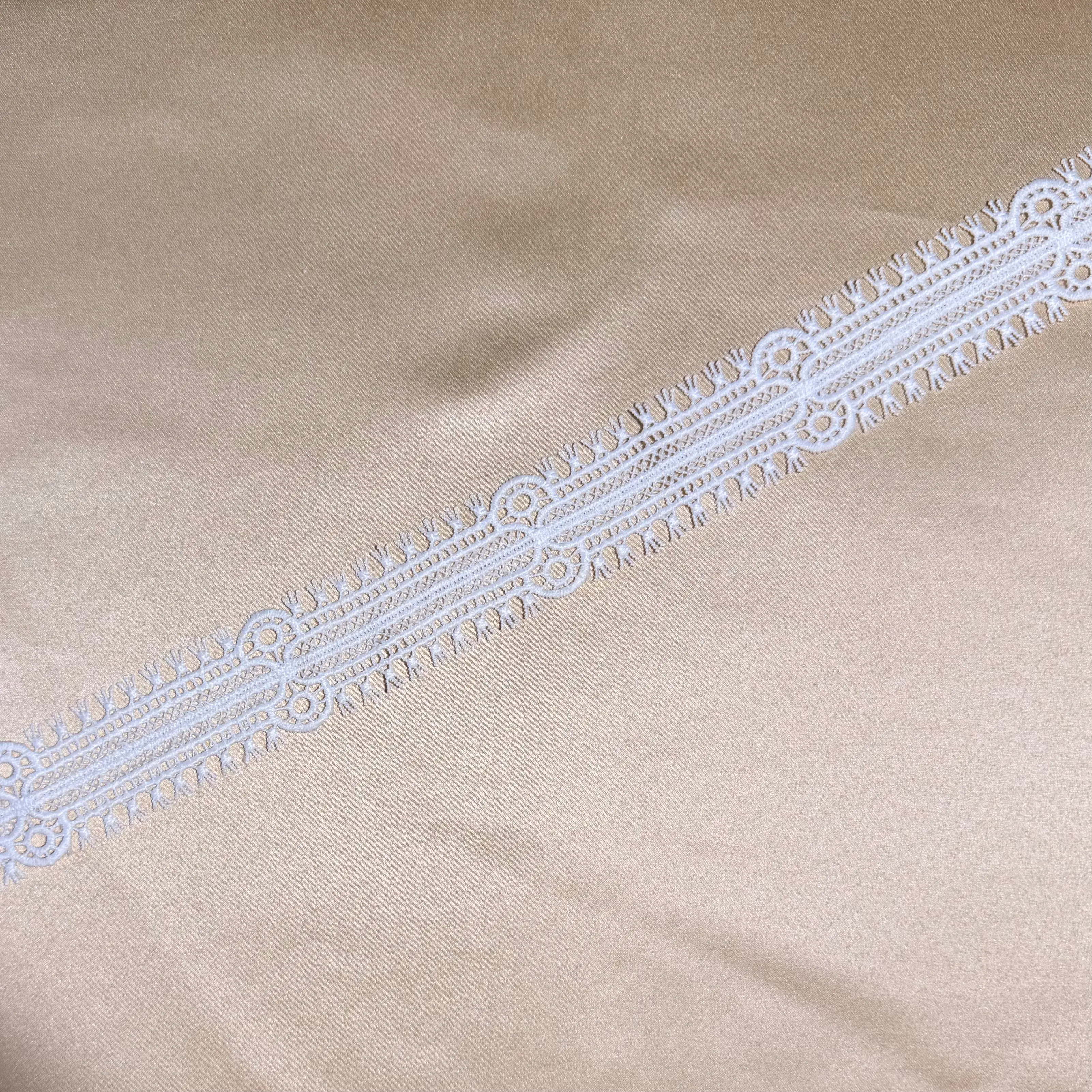 White Milky double lash border lace