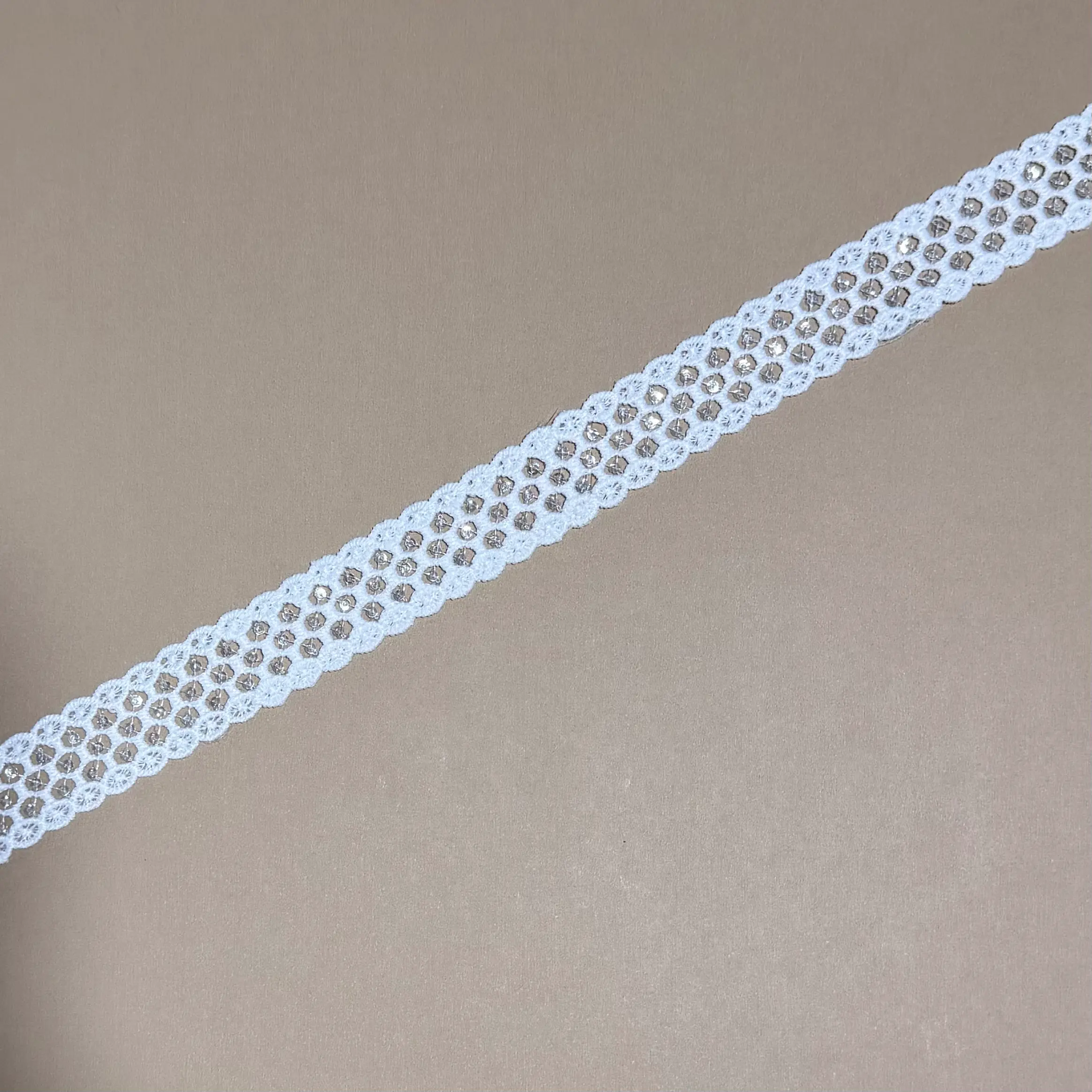 HoneyComb Sequins Lace Trim