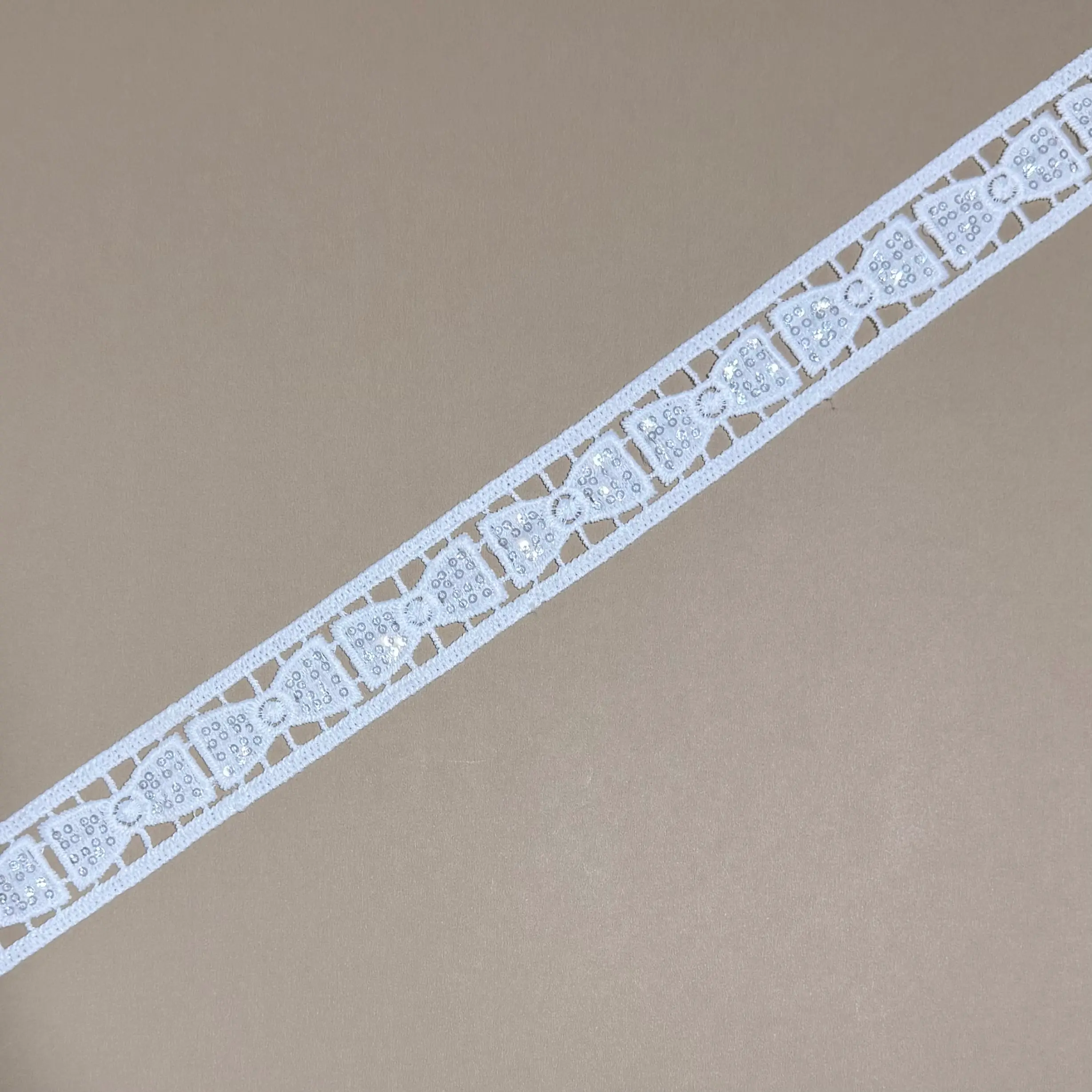 Double border Sequin Ribbon Lace Trim