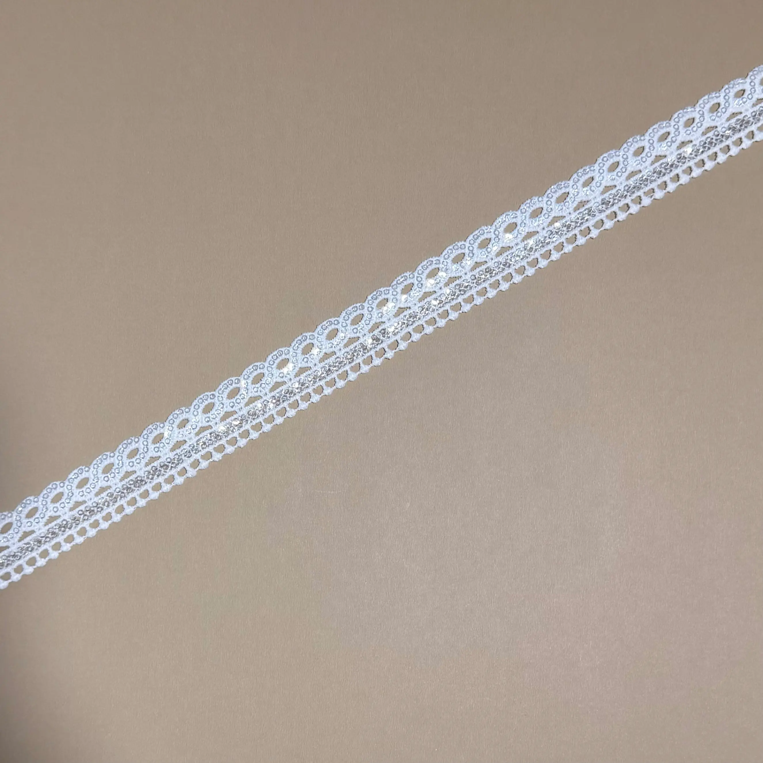 Oval Dotted Sequin border Lace