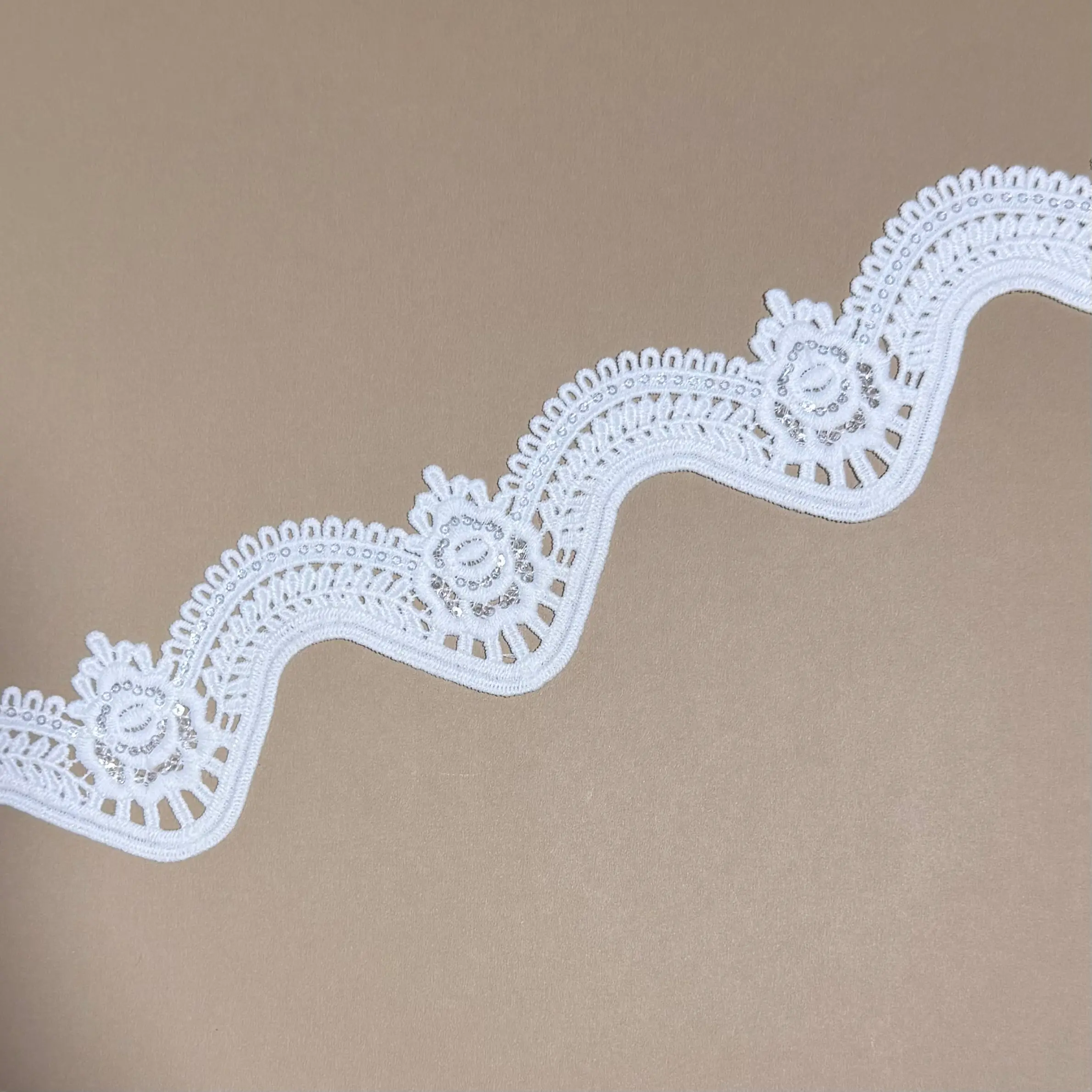 Rose Wave Scallop Sequin Trim
