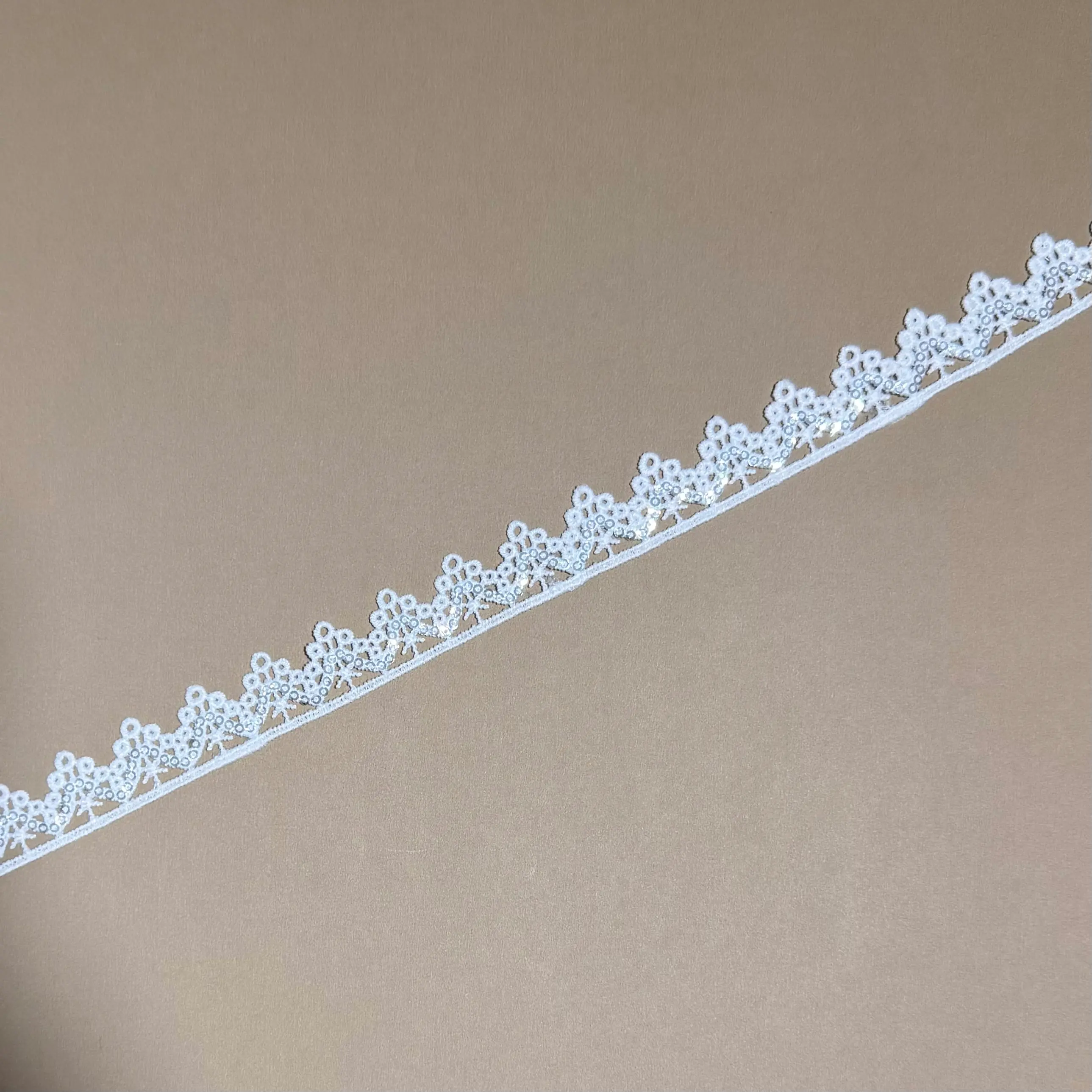 Single mini floral sequin venise lace trim