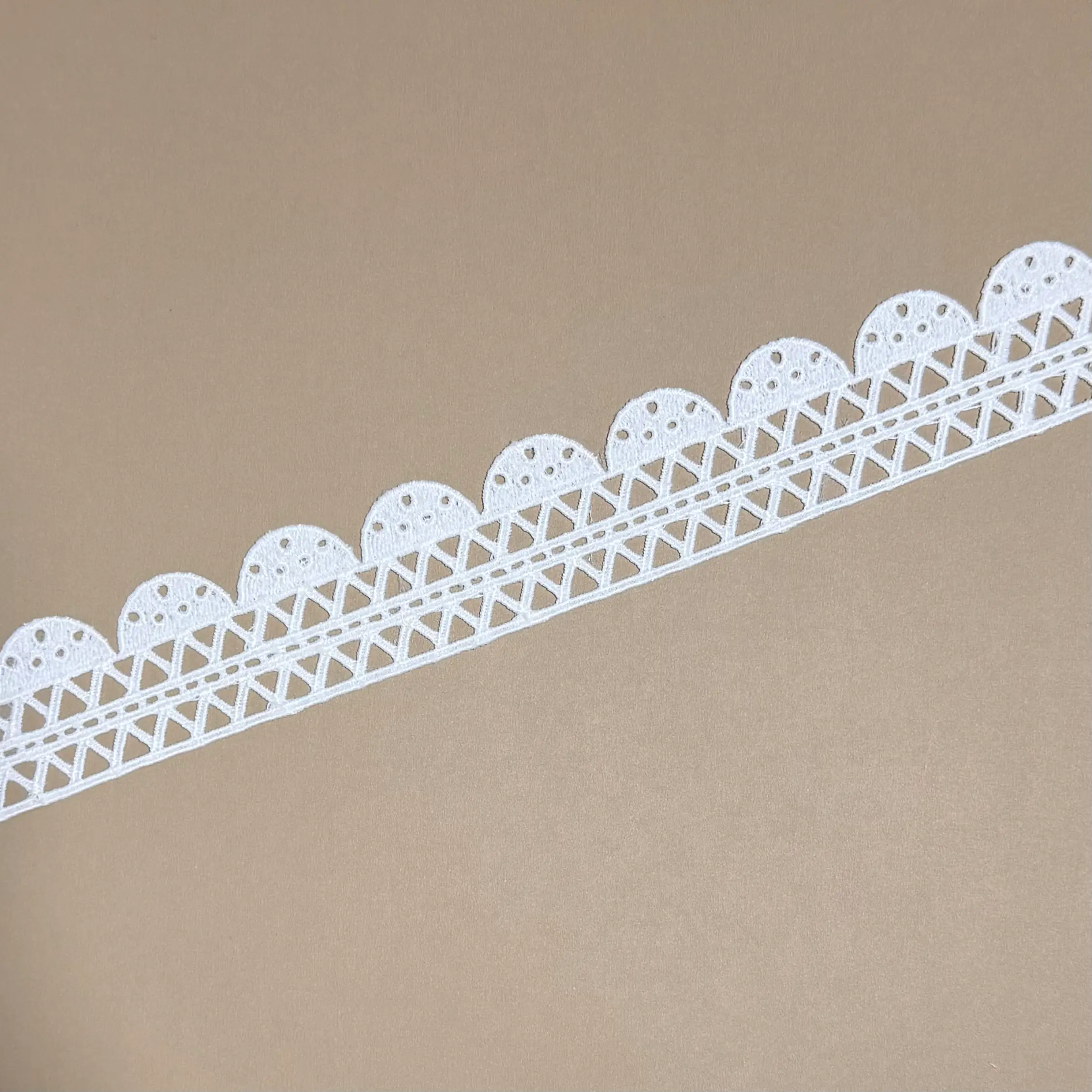 Half Round Single Triangle Grid Border Lace Trim