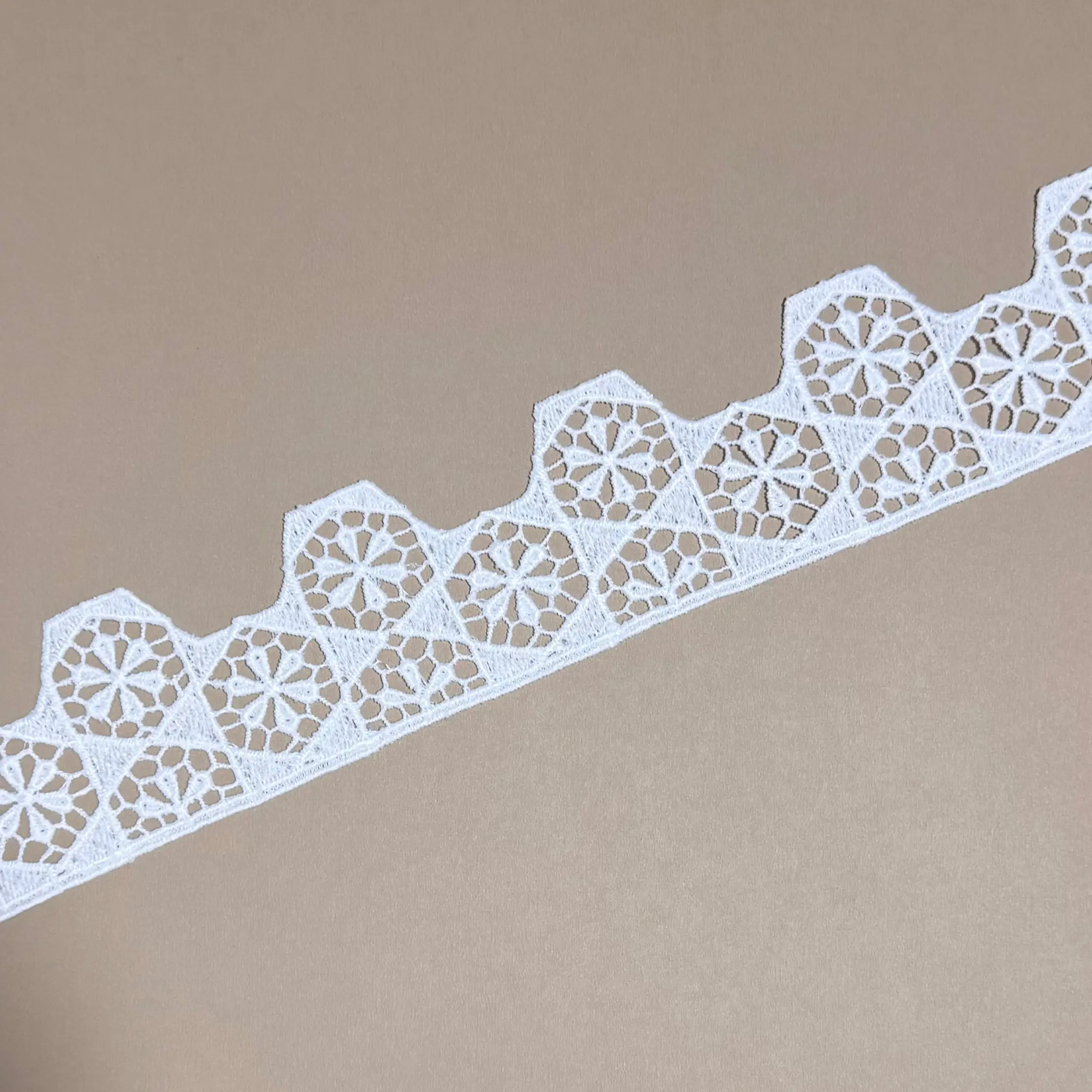 8 Point Symmetrical Snowflake medallion lace Trim