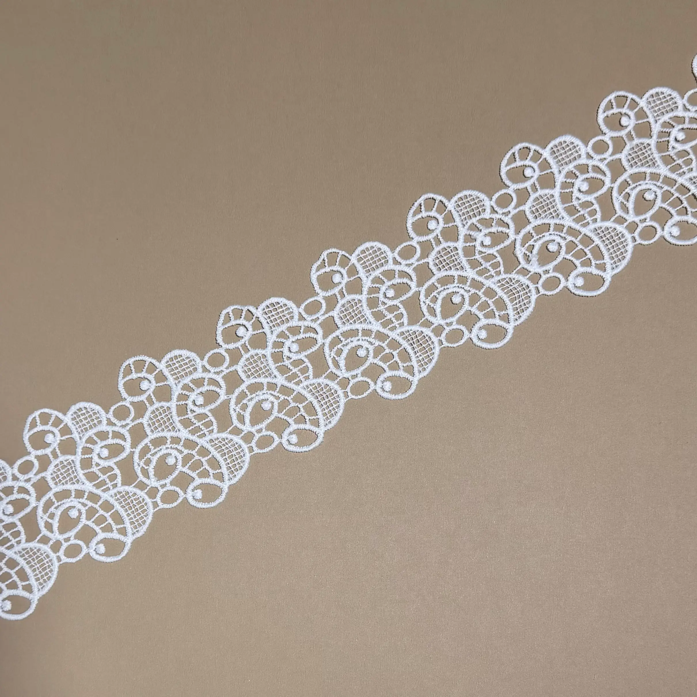 Dot Pompom accent Lace Trim