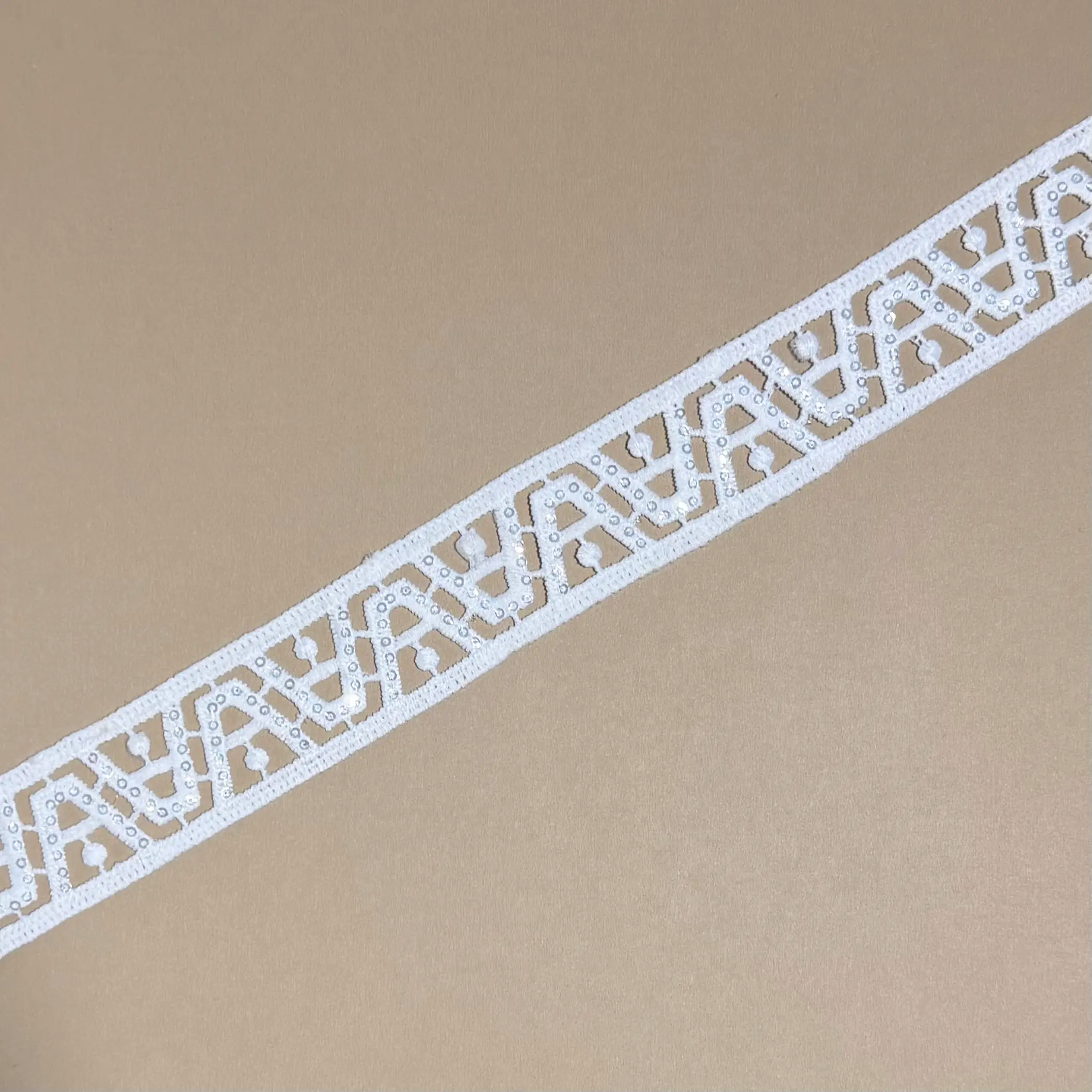A alphabet Sequin double lock border lace