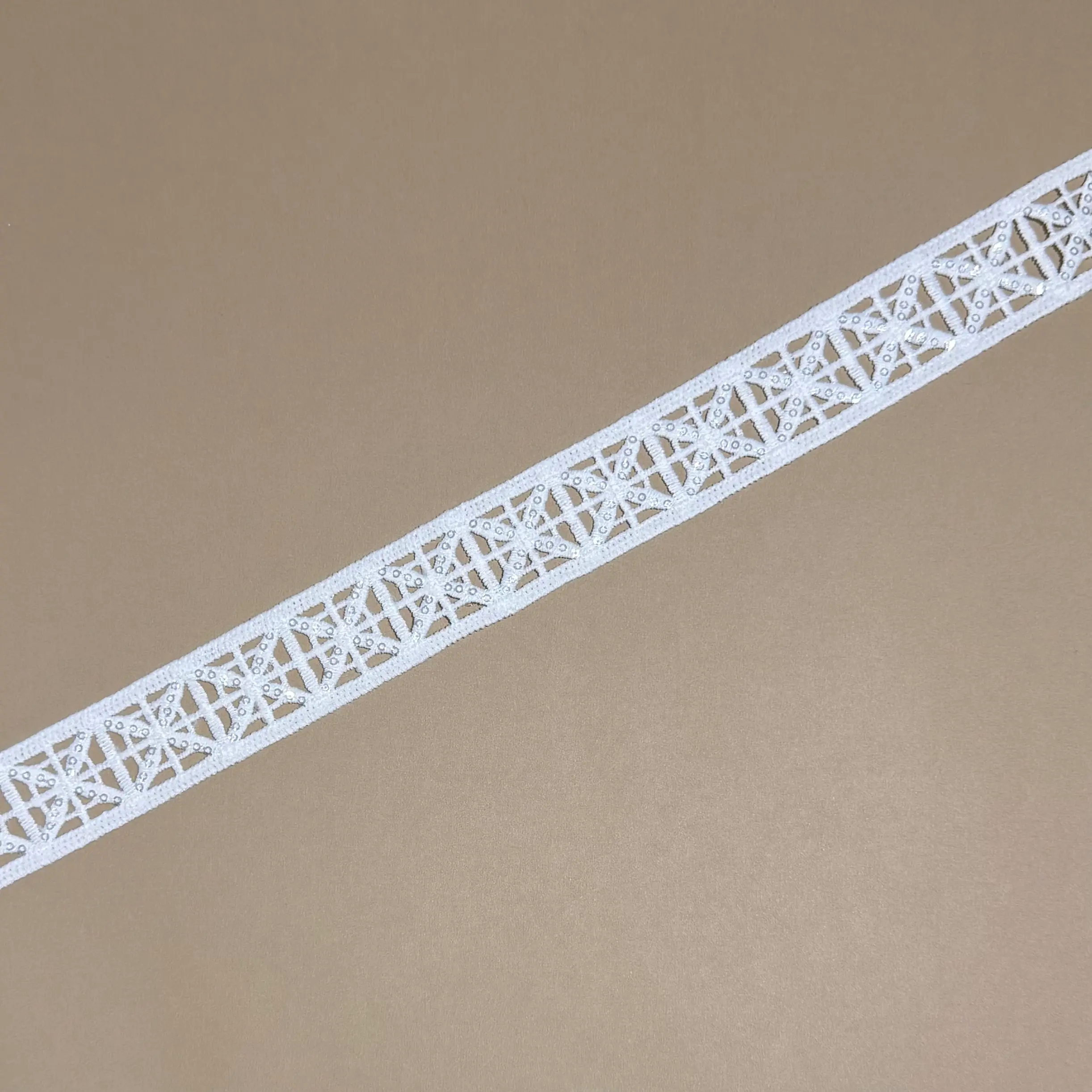 Double Border Pattern Sequin Lace Trim