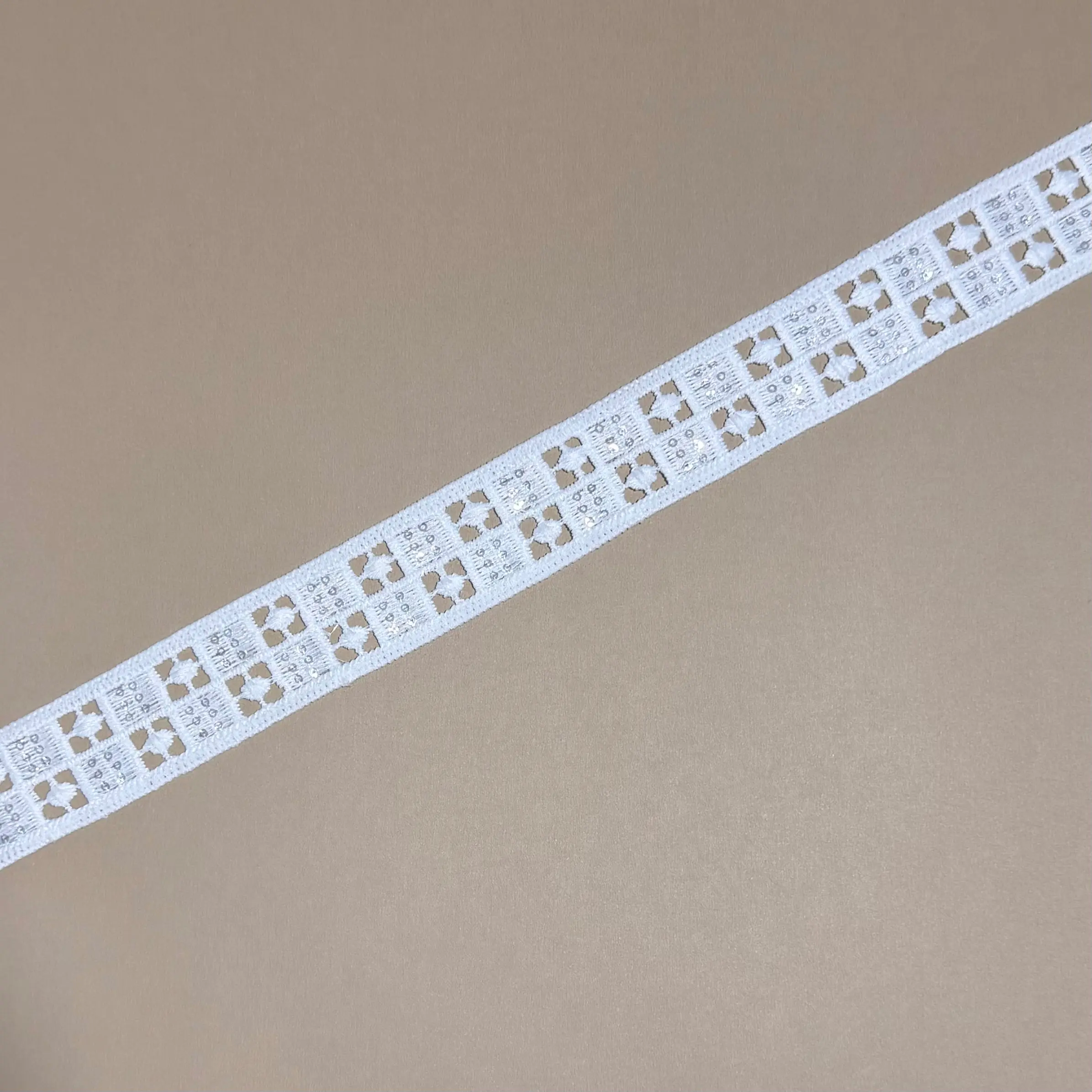 Double Border Square Sequin Lace