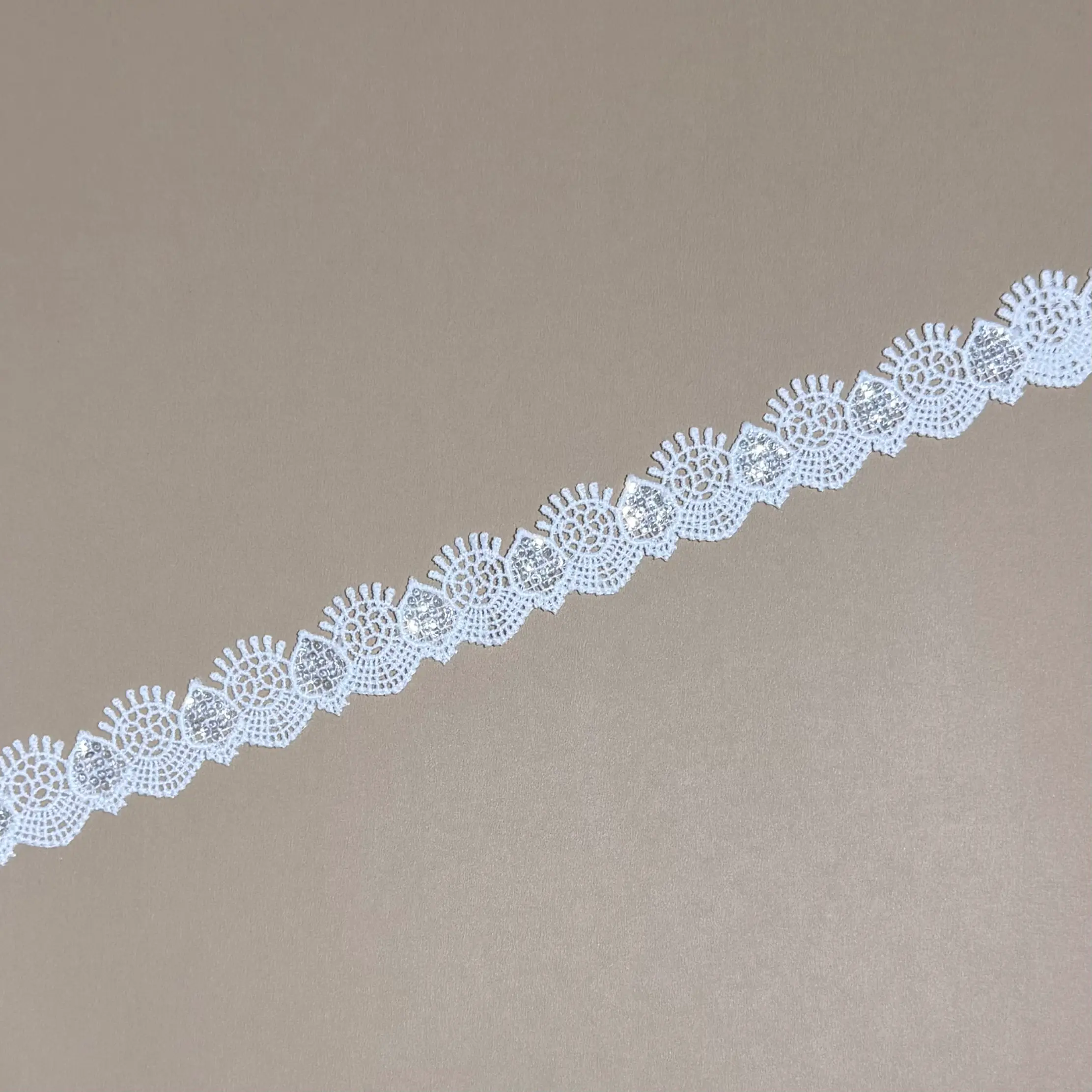 Sun Pattern Sequined Lace Edge Ribbon