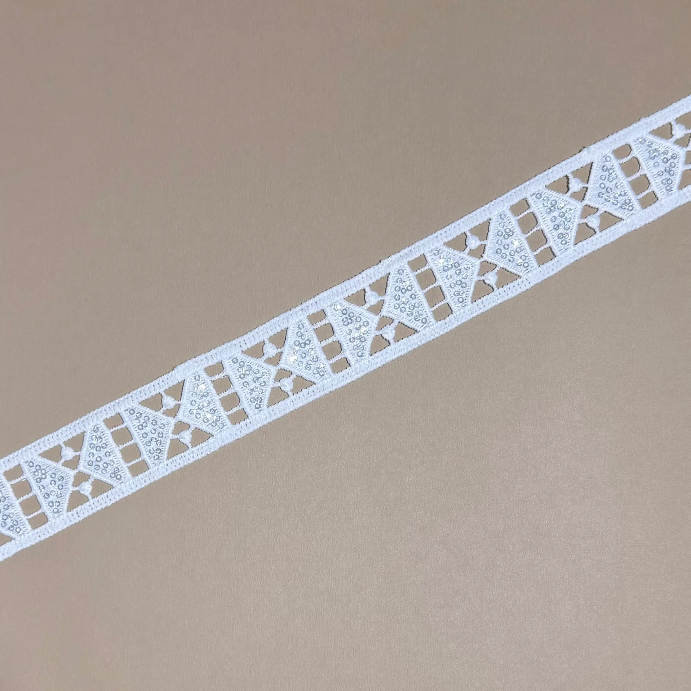 Rhombus Sequined Hollow Lace Edge Trim