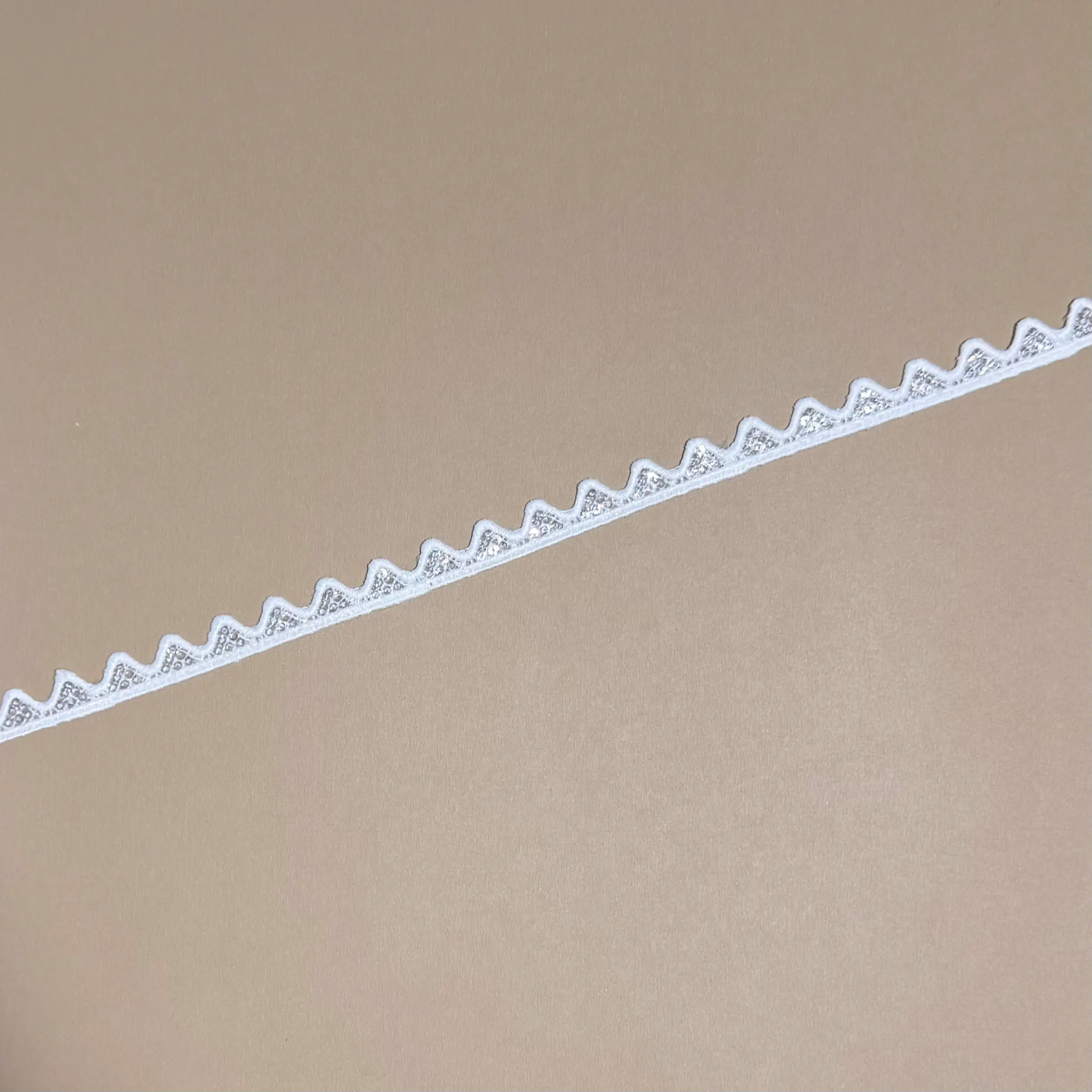 Zig Zag Triangle Sequined Ultra Thin Lace Trim