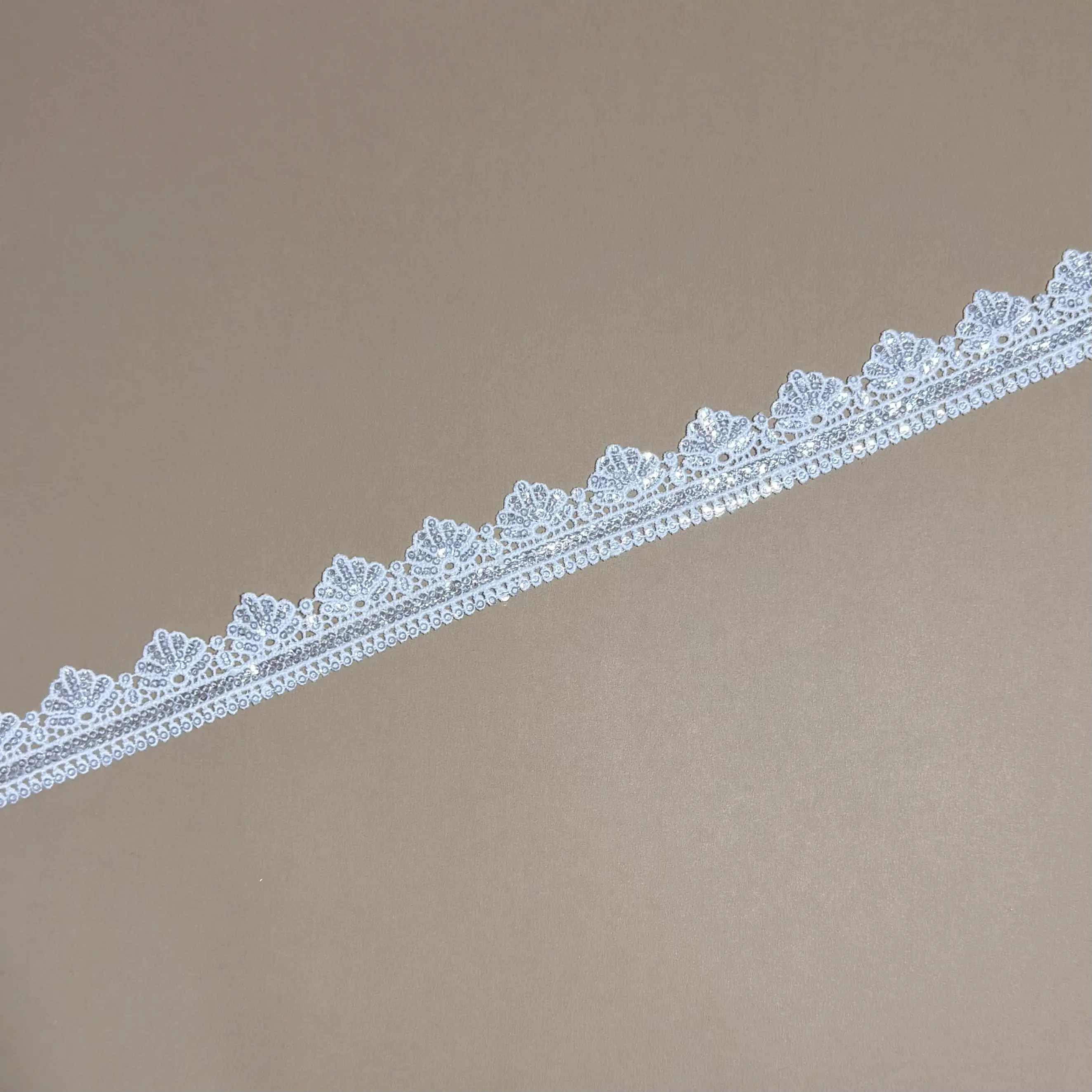 Shell Shimmer Dual Circle Sequined Lace Trim