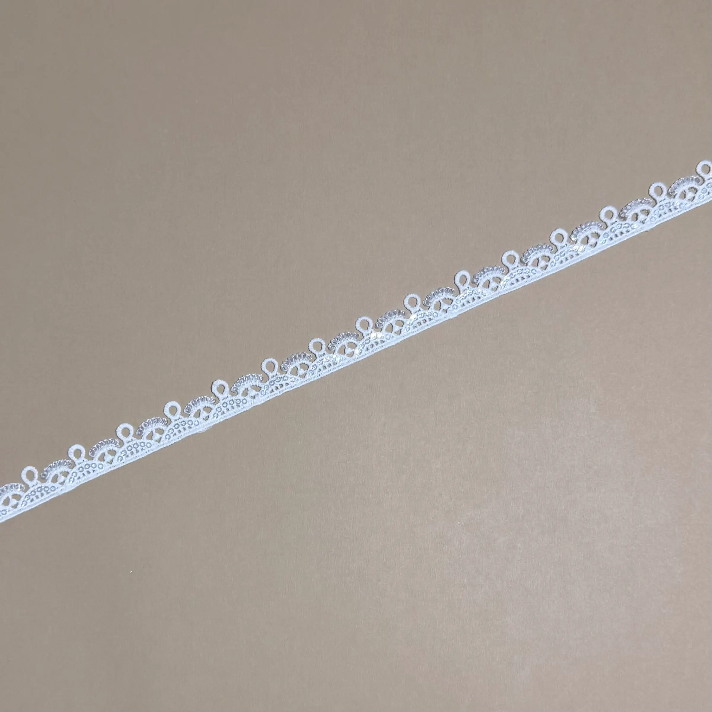 Drop Loop Hollow Tiny Iridescent Sequin Water Soluble Lace Trim