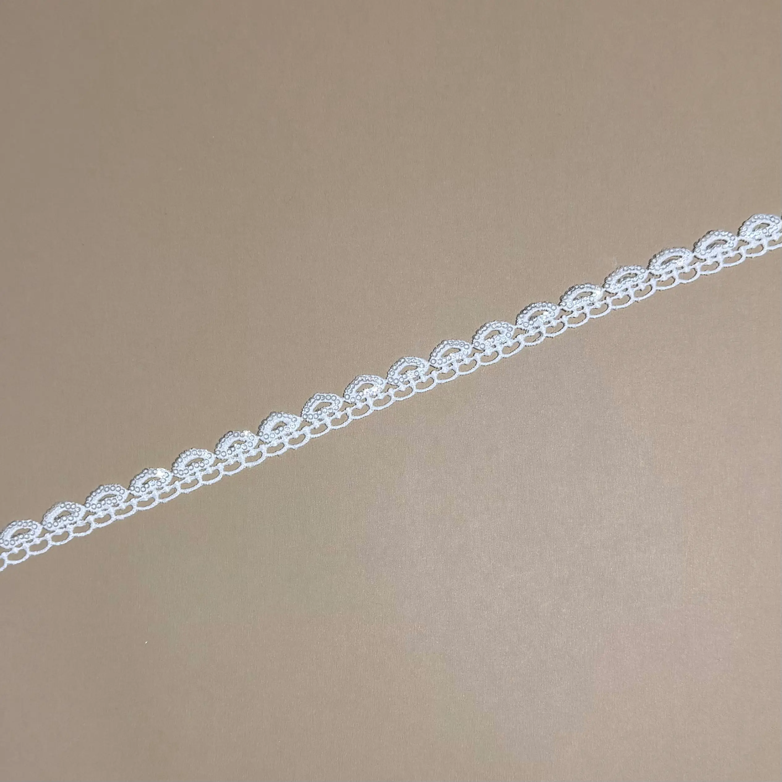 Oval Loop Hollow Full Iridescent Sequin Water Soluble Lace Trim
