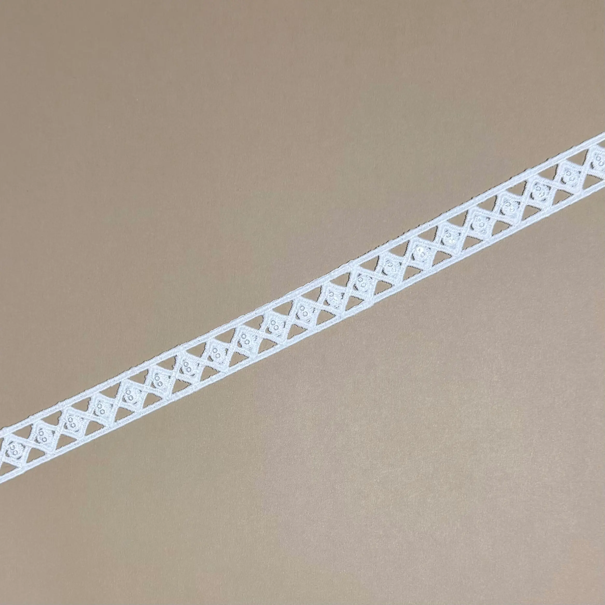 Double Border Full Mini Iridescent Sequined Narrow Lace Trim
