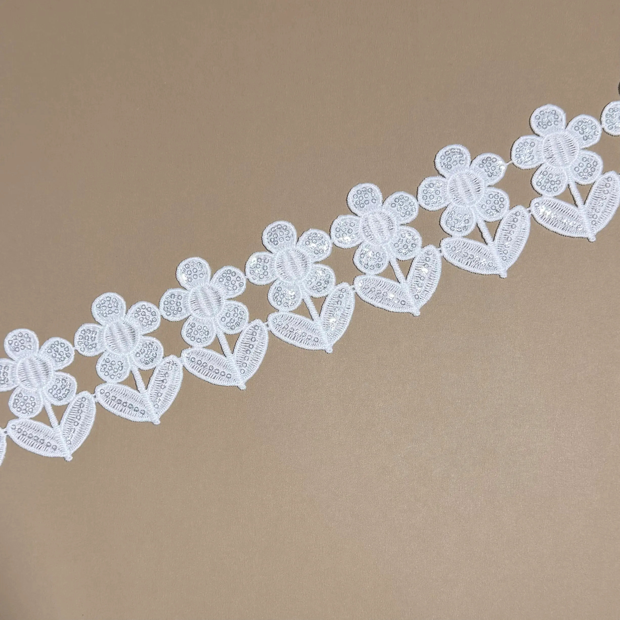 Separate Daisy Leaf Soft Glitter Mini Sequins Air Hollow Lace Trim