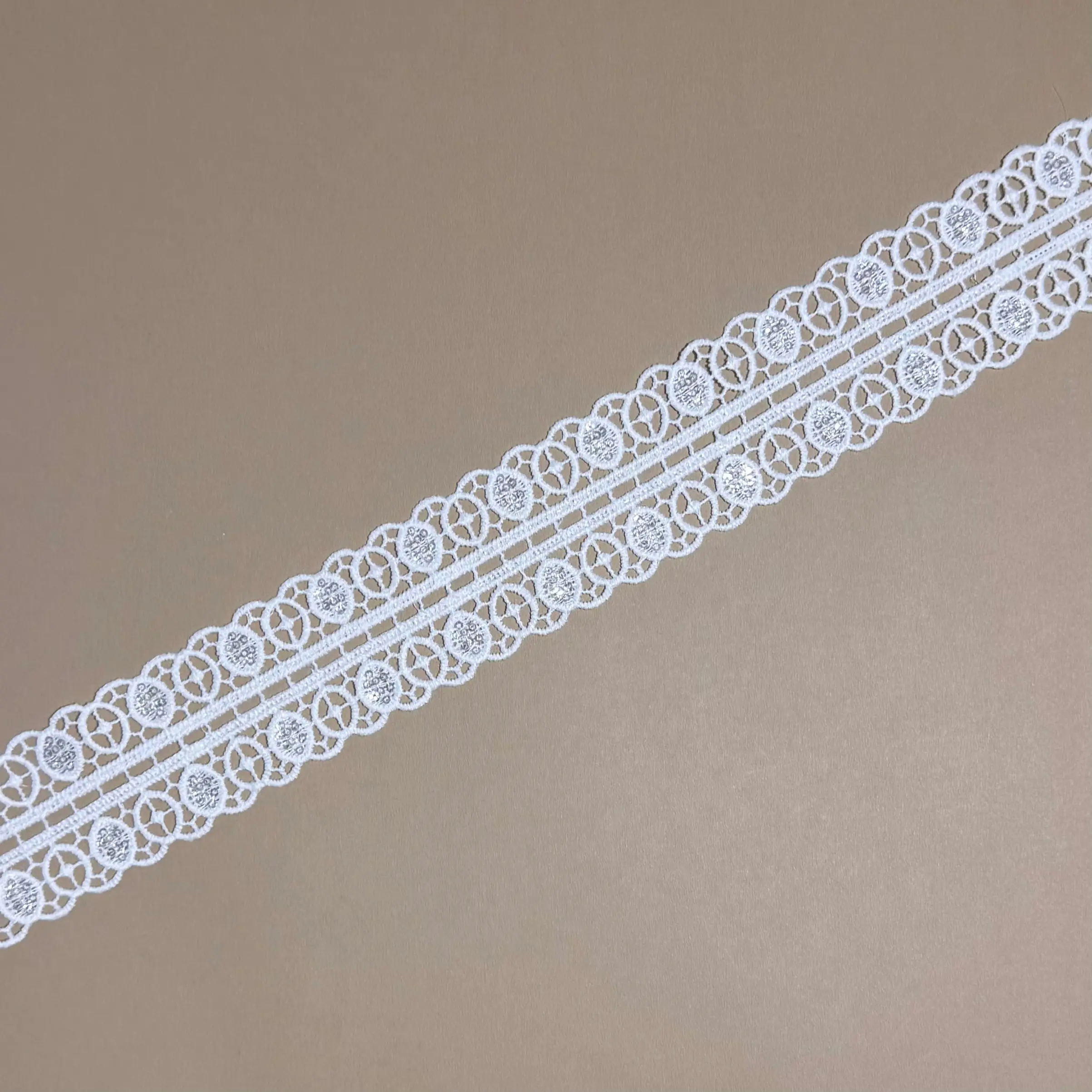 Dual-Row Circle Sequined Lace Trim