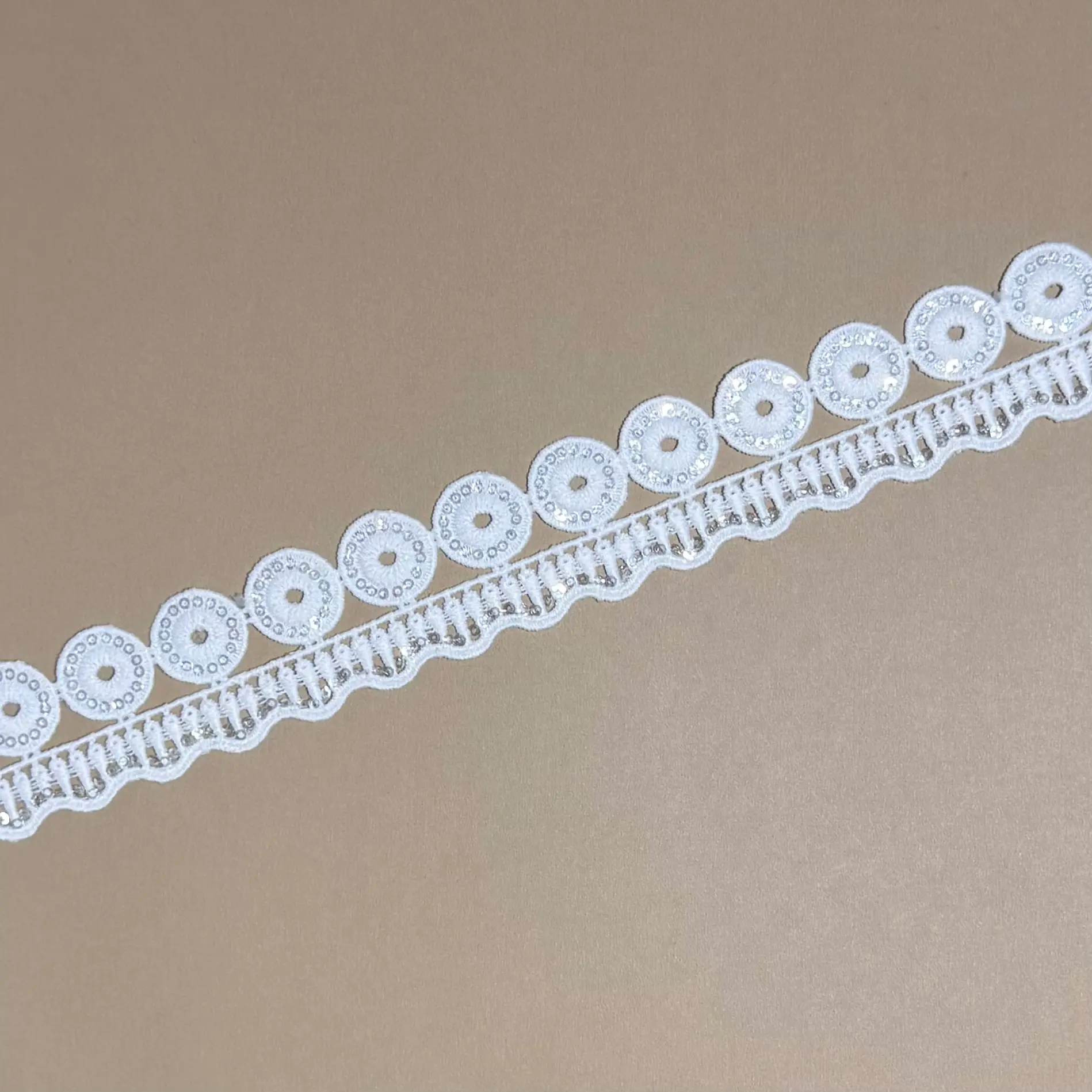 Single Row Sunflower Sequined Lace Trim
