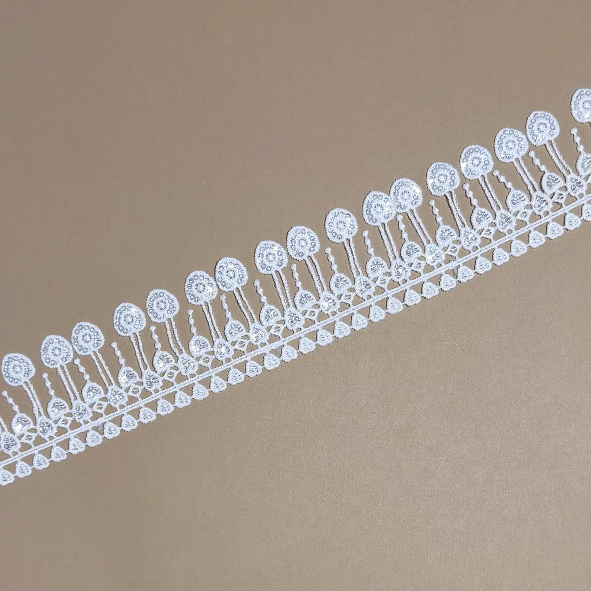 Oval Sequined Tassel Fringe Lace Trim