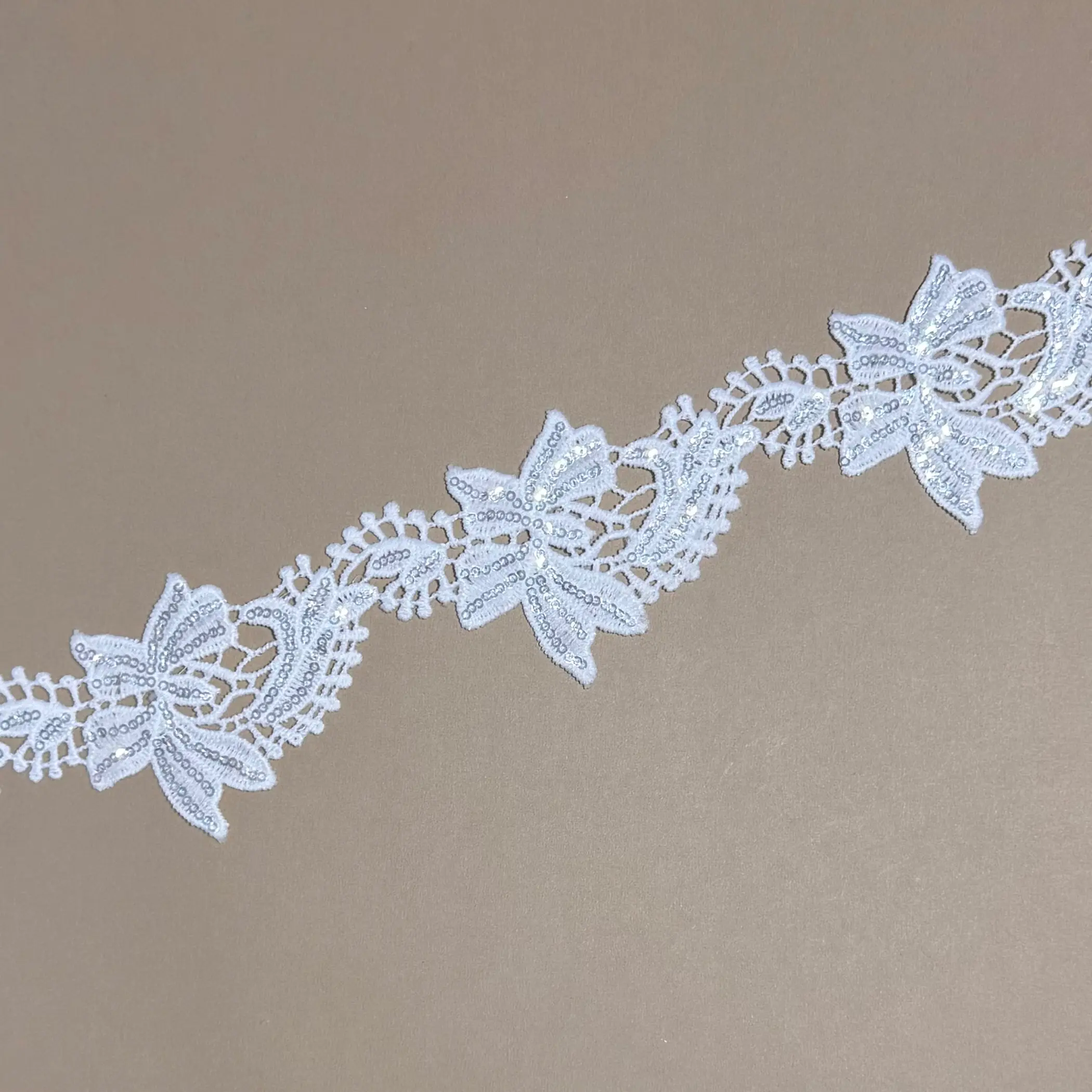 Butterfly Flower Sequined Lace Trim