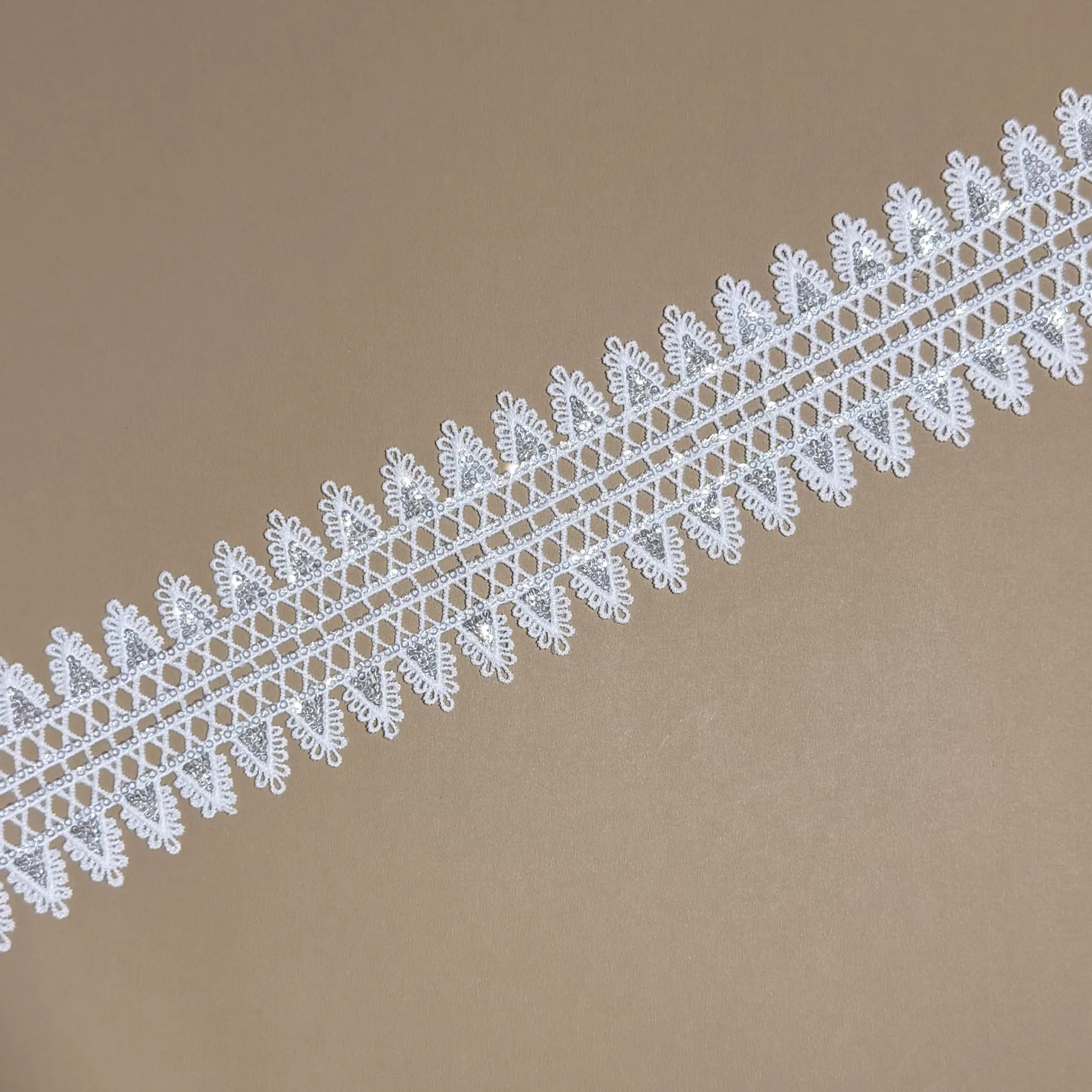 Double Pinecone Sequined Lace Trim