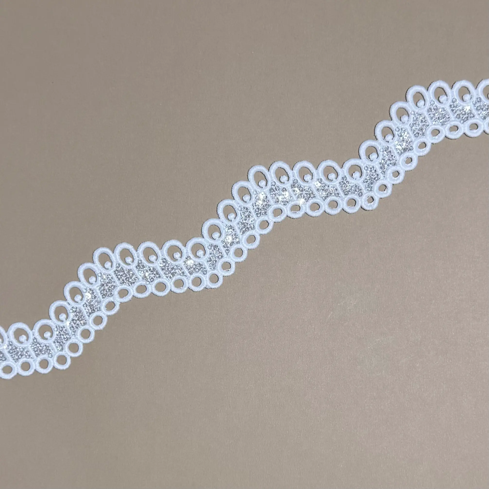 Loop Bead Sequined Wave Lace Trim