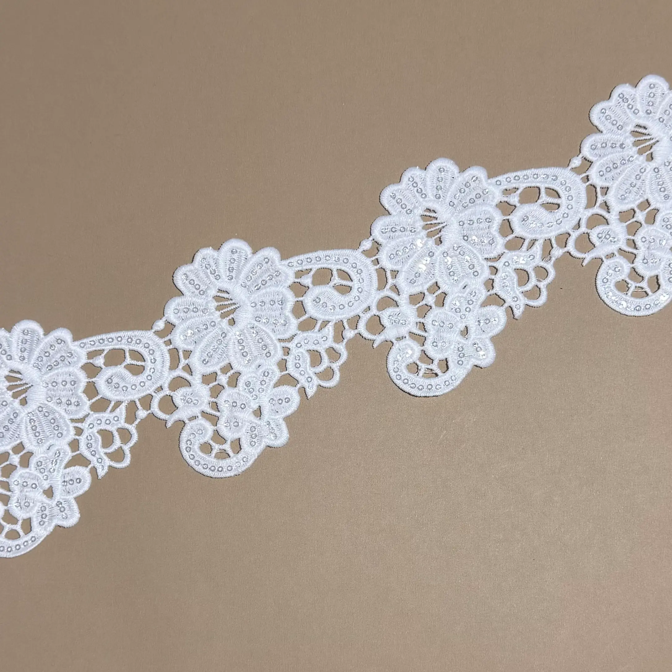 Hydrangea Flower Sequined Lace Trim