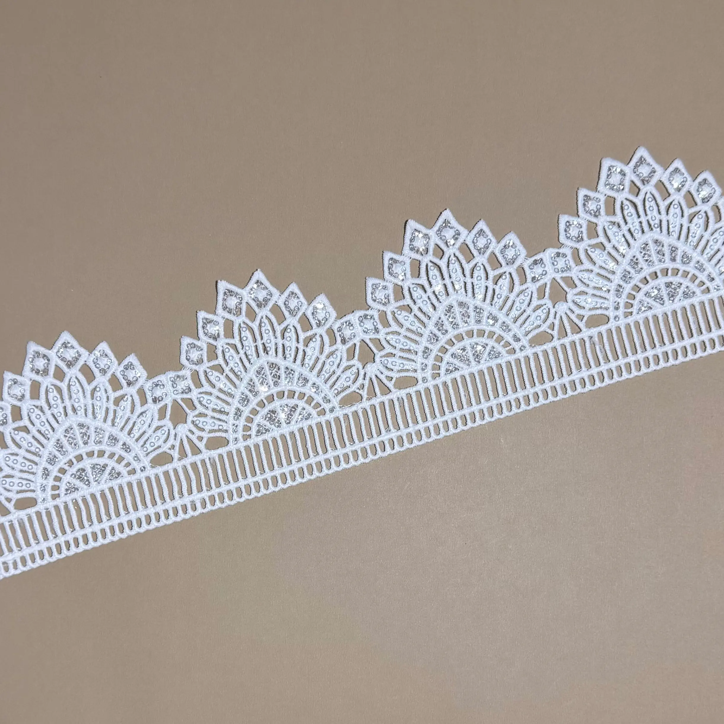 Sun Fan Sequined Water Soluble Lace Trim