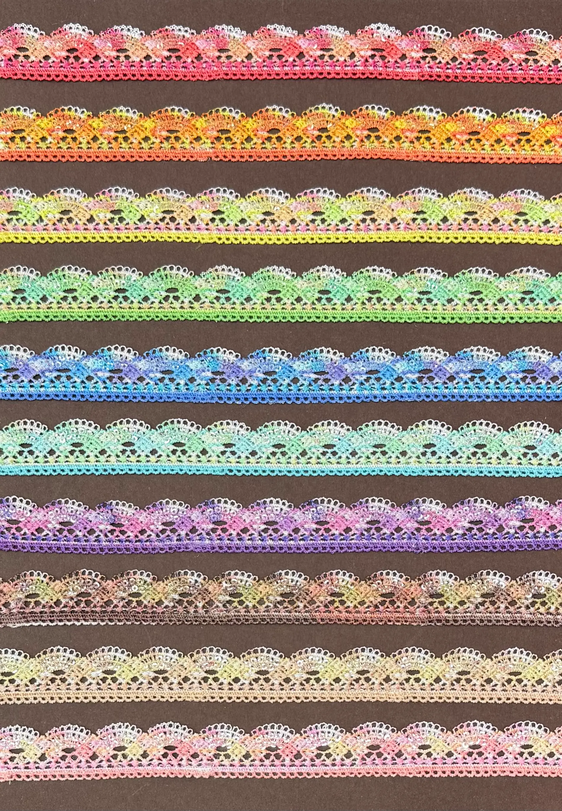 Gradient Grid Small Flower Sequin Lace Trim