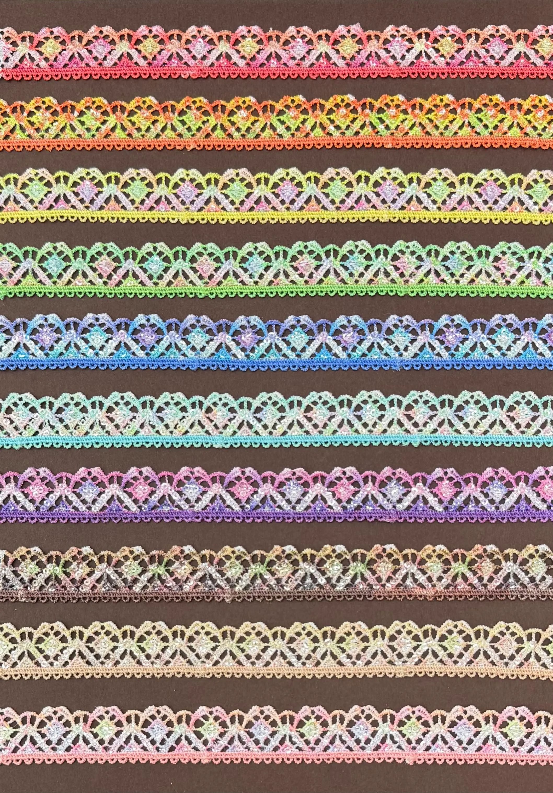 Gradient Diamond Hollow Single-Sided Water Soluble Lace Trim Ribbon