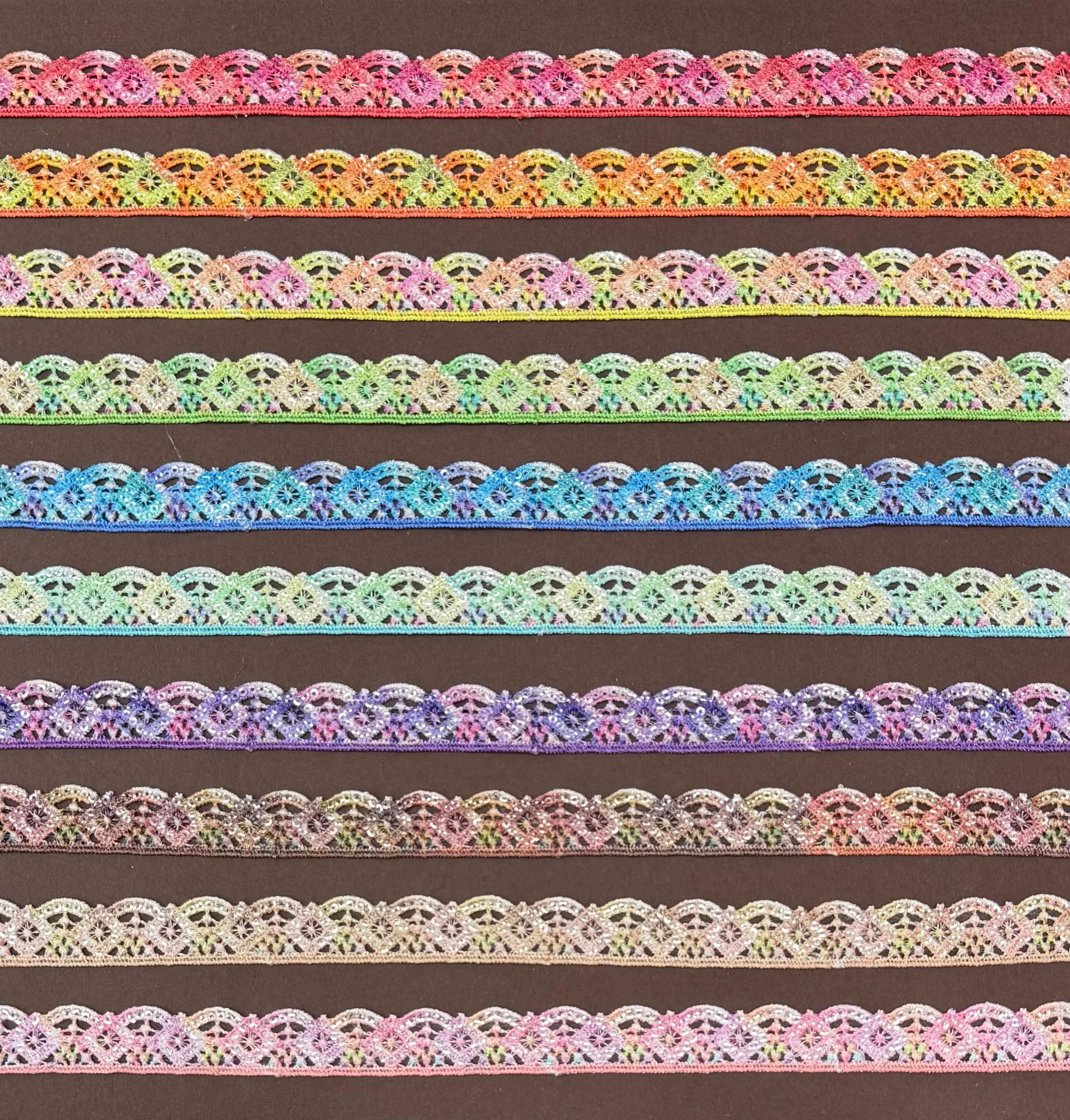 Gradient Rhombus Sequined Water Soluble Lace Trim