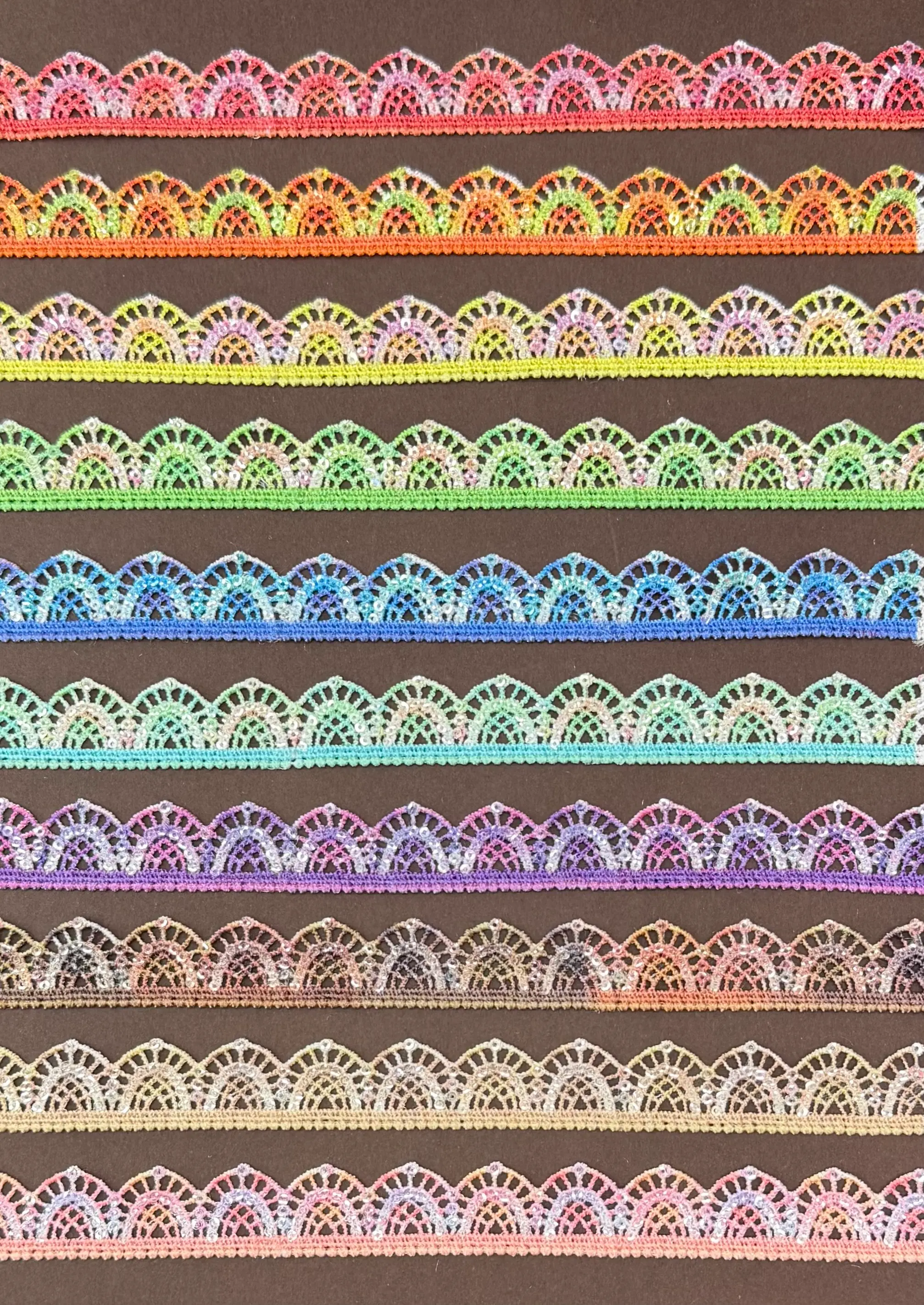 Gradient Fan Scallop Sequined Lace Trim