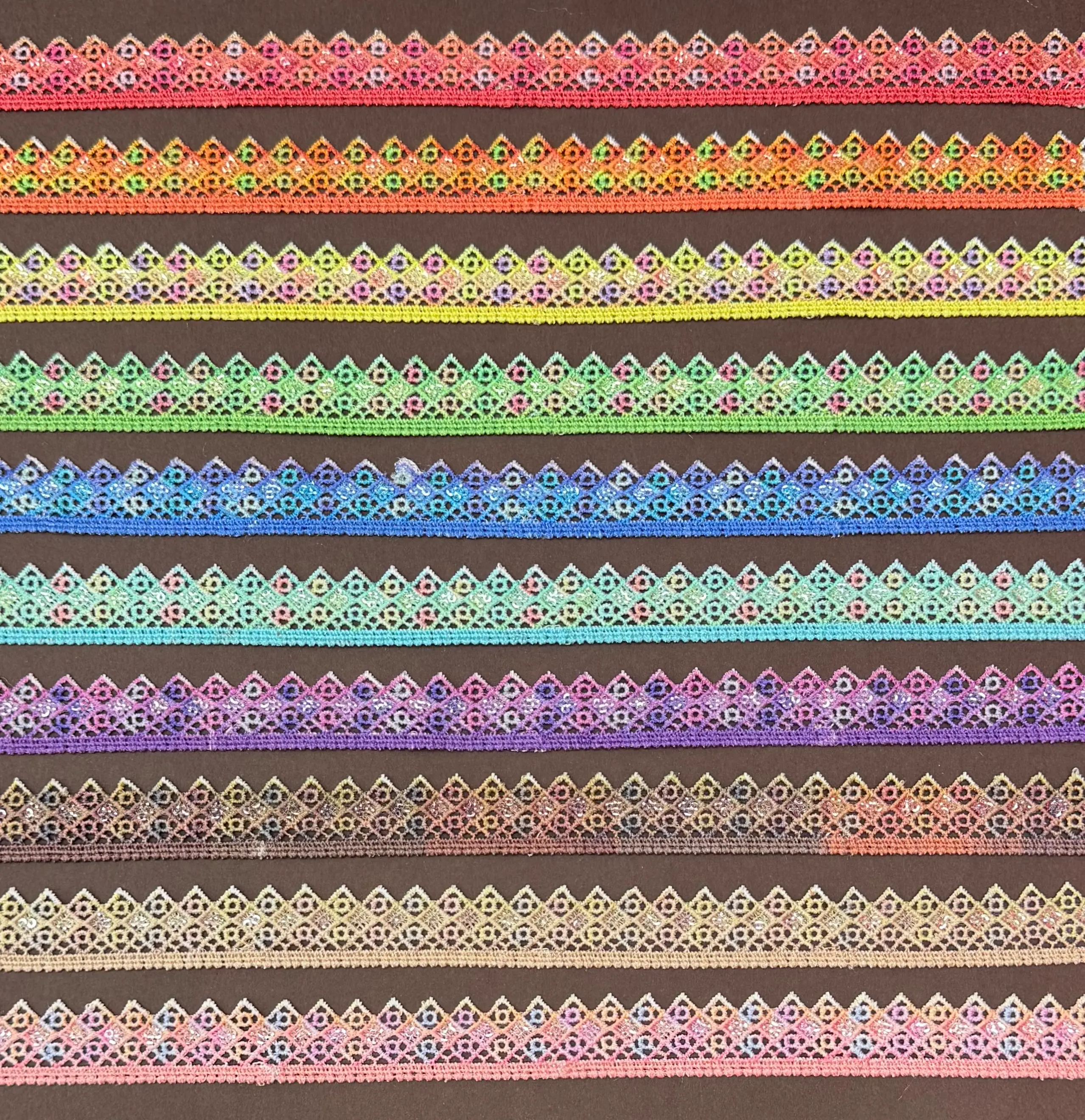 Gradient Square Triangle Sequined Lace Trim