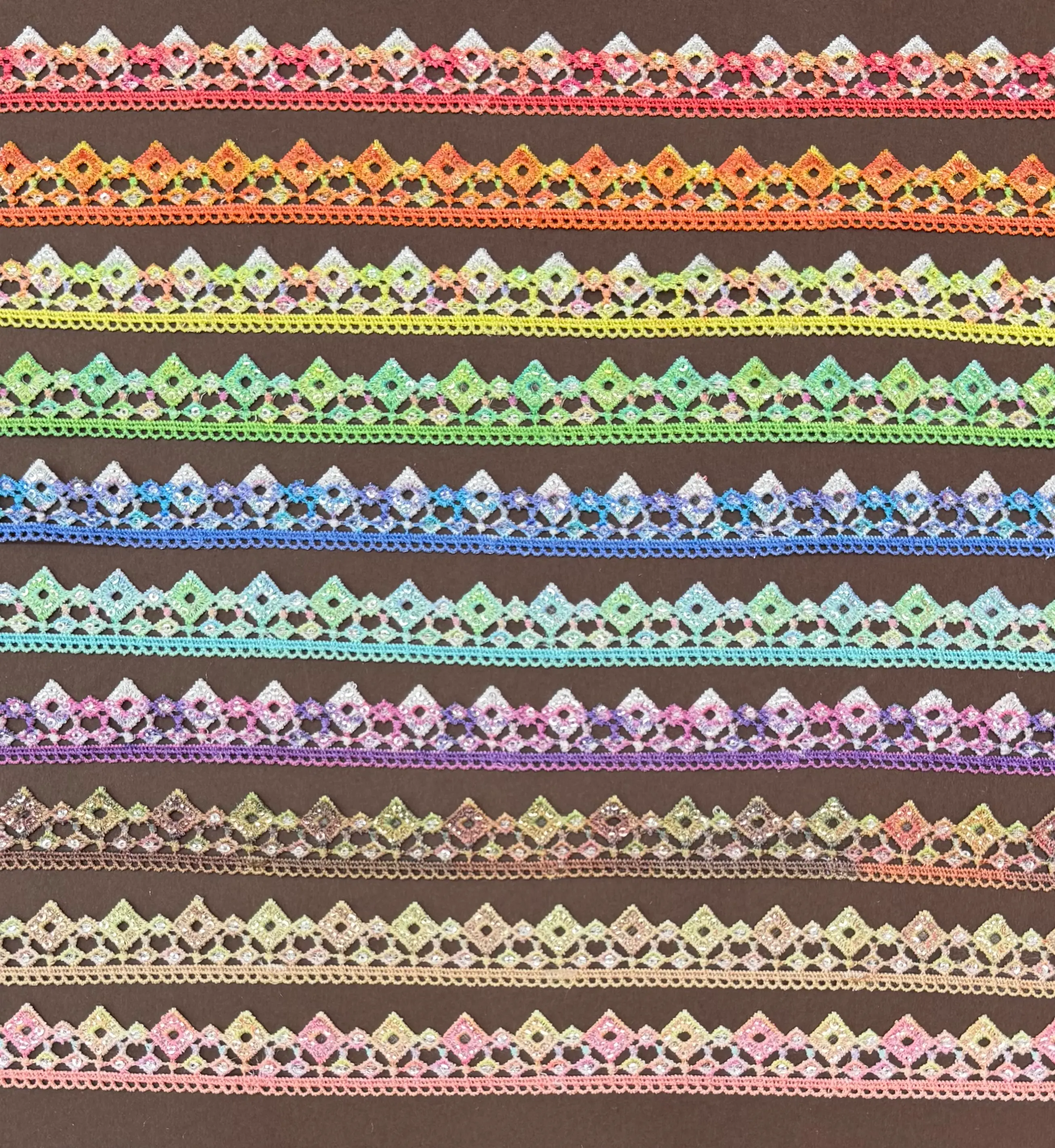 Gradient Rhombus Hollow Digital Print Lace Trim