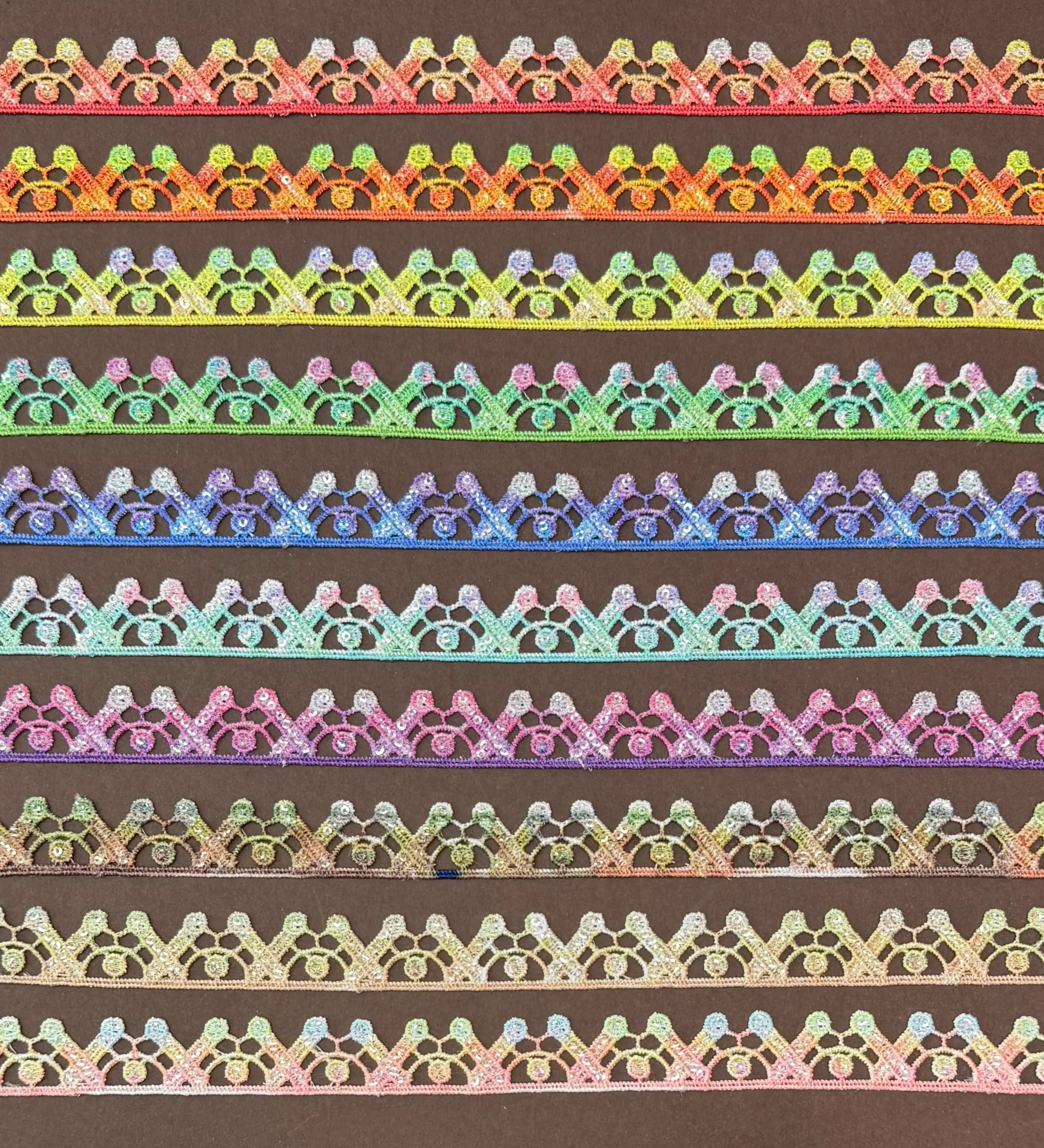 Gradient Triangle Glitter Lace Trim