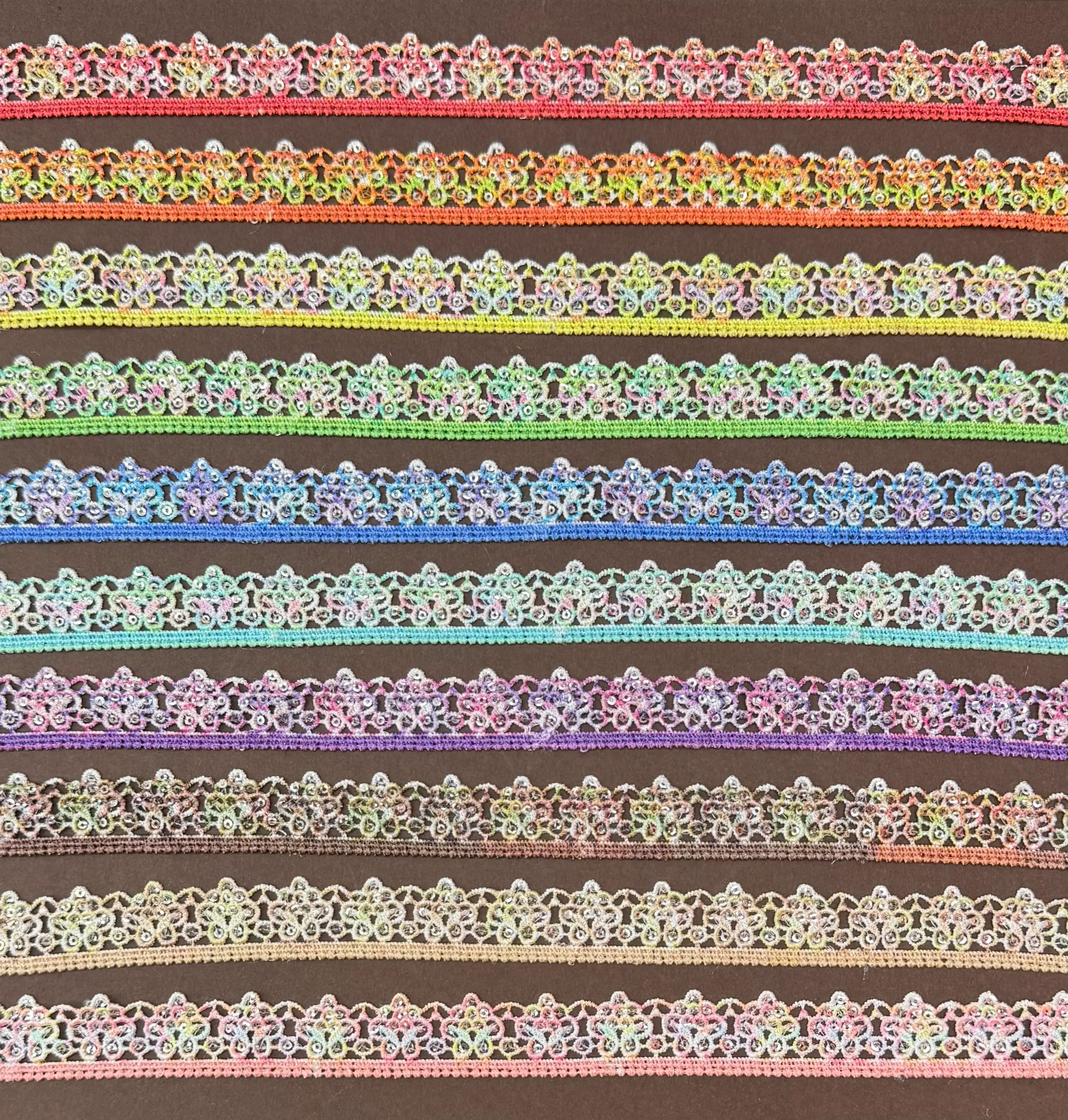 Delicate Rainbow Floral Lace Trim