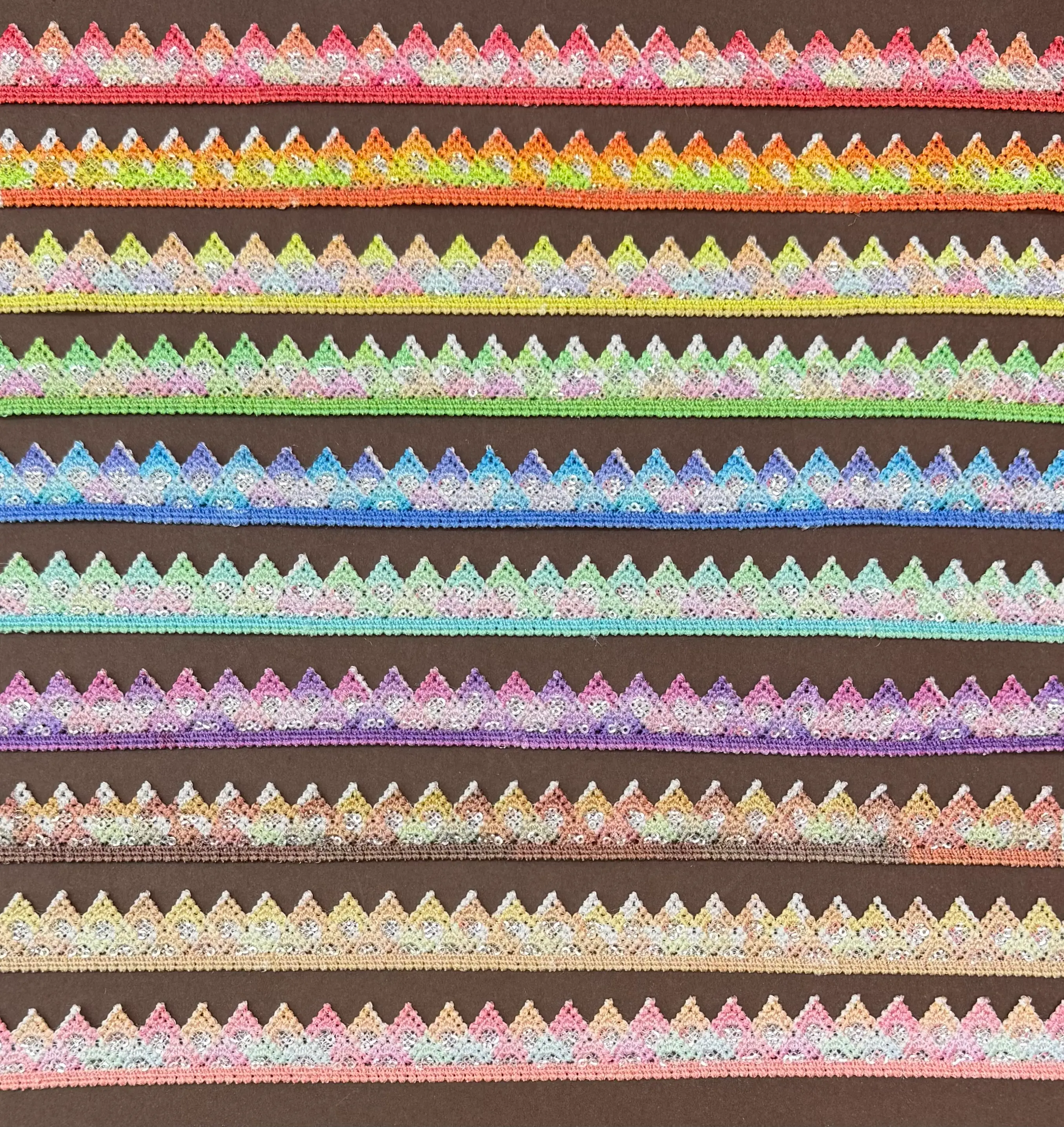 Solid Triangle Gradient Digital Print Lace Trim